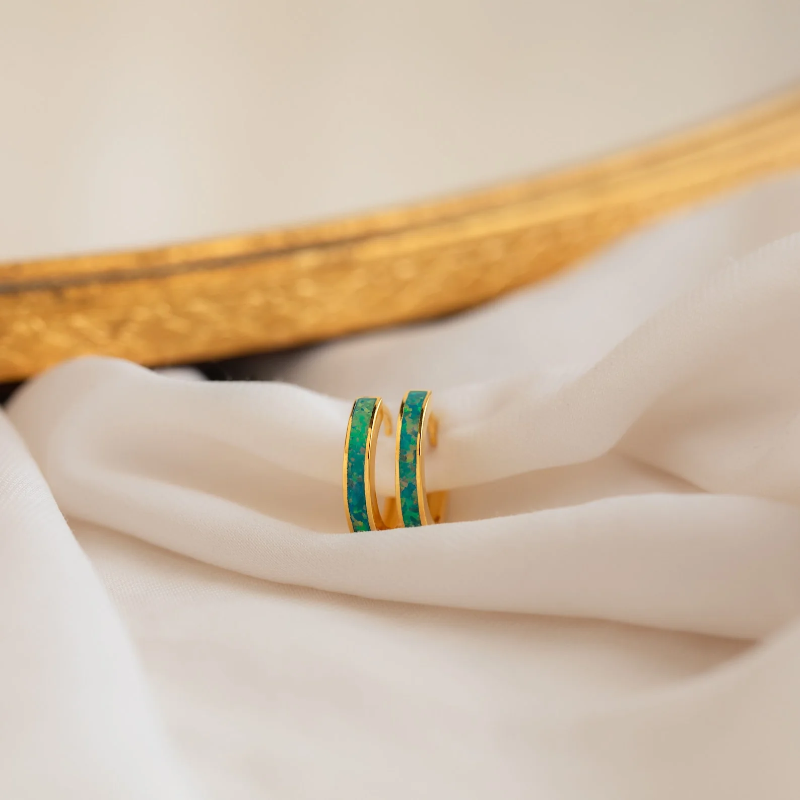 Opal Inlay Hoops Set - Image 7