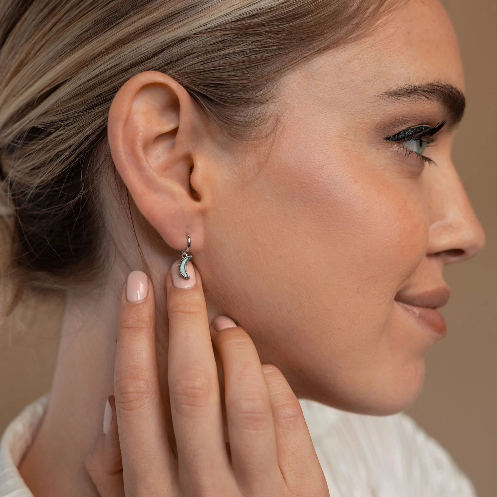 Opal Moon Mini Hoops - Image 7
