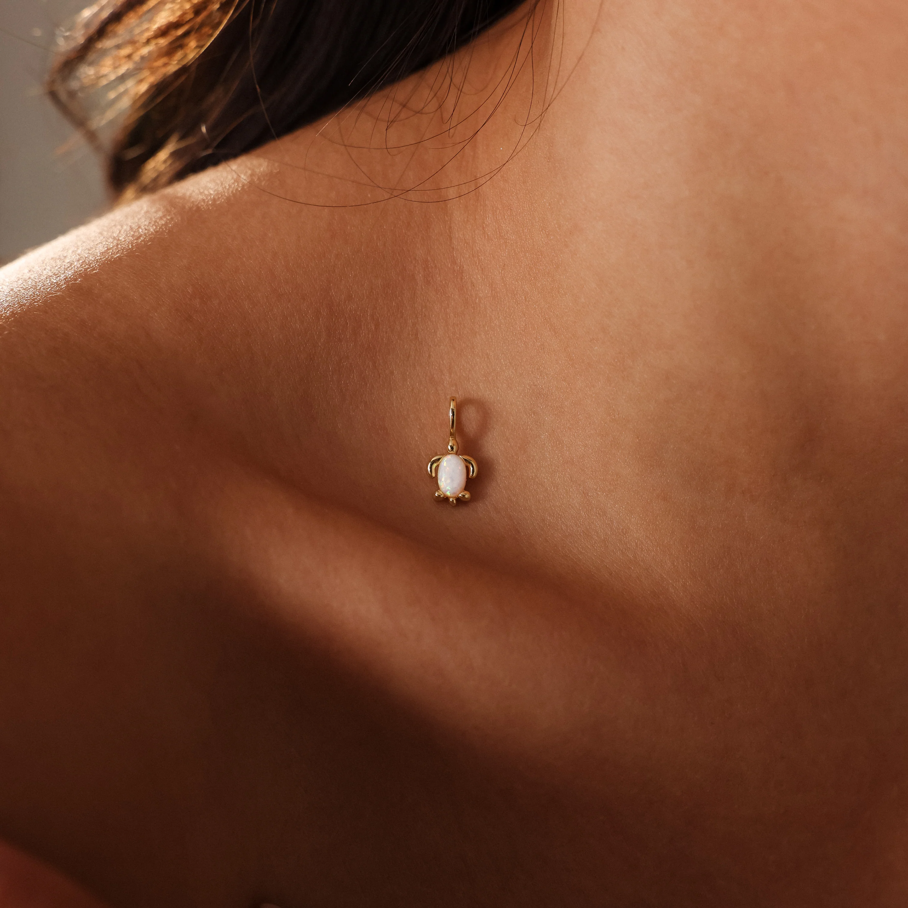 Opal Sea Turtle Charm in 18K Gold - Image 6
