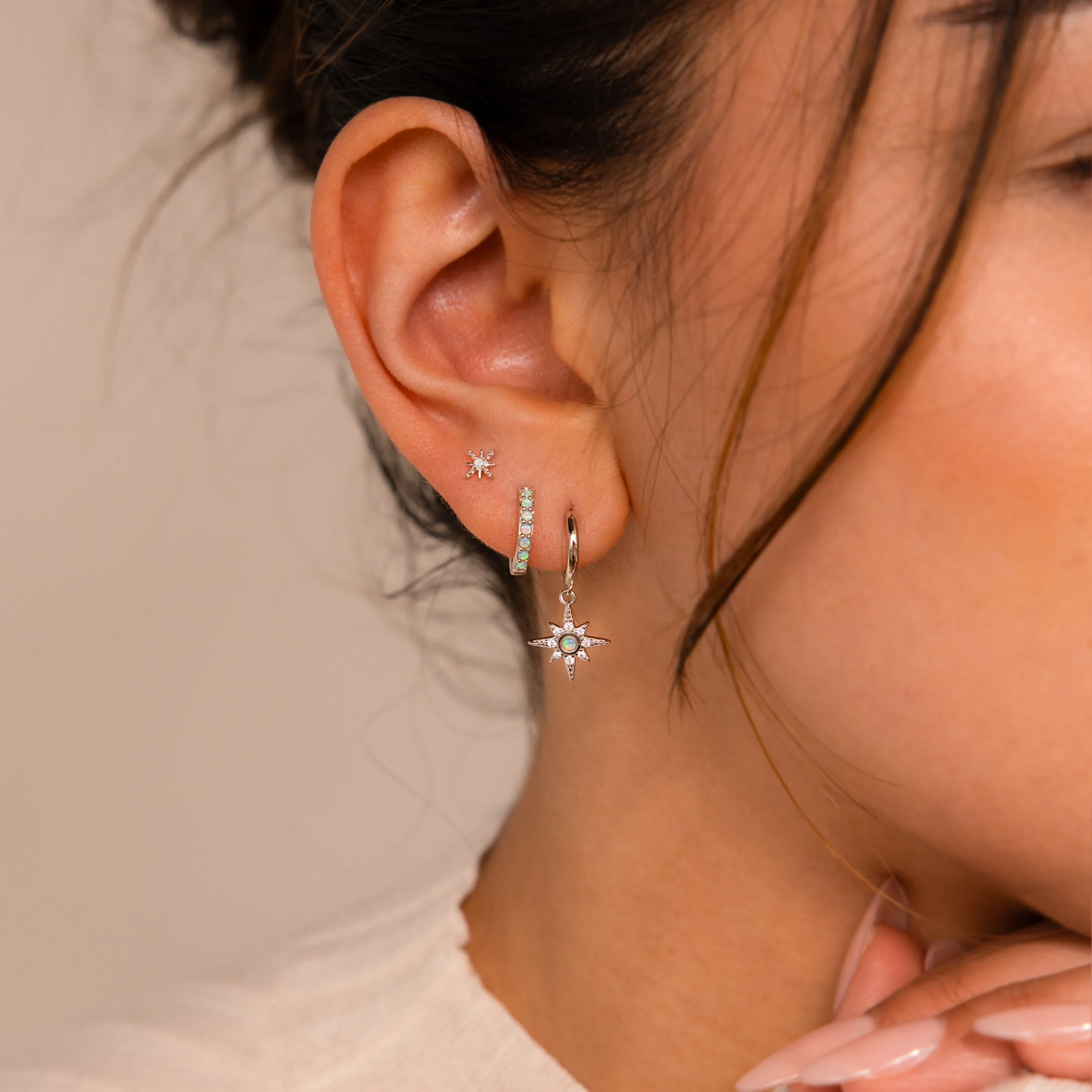 Opal Starburst Earrings Set - Image 4