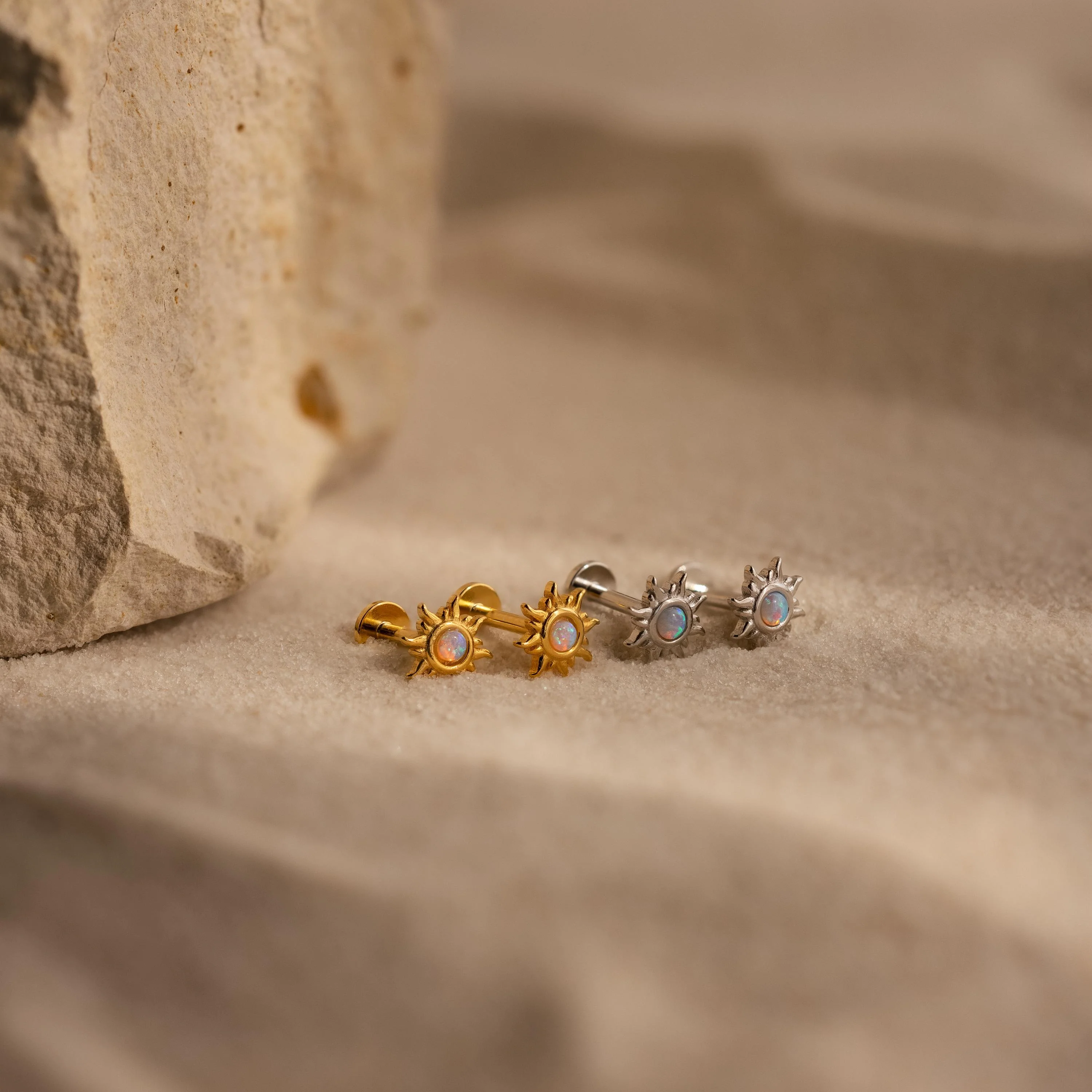 Opal Sun Flat Back Studs - Image 3