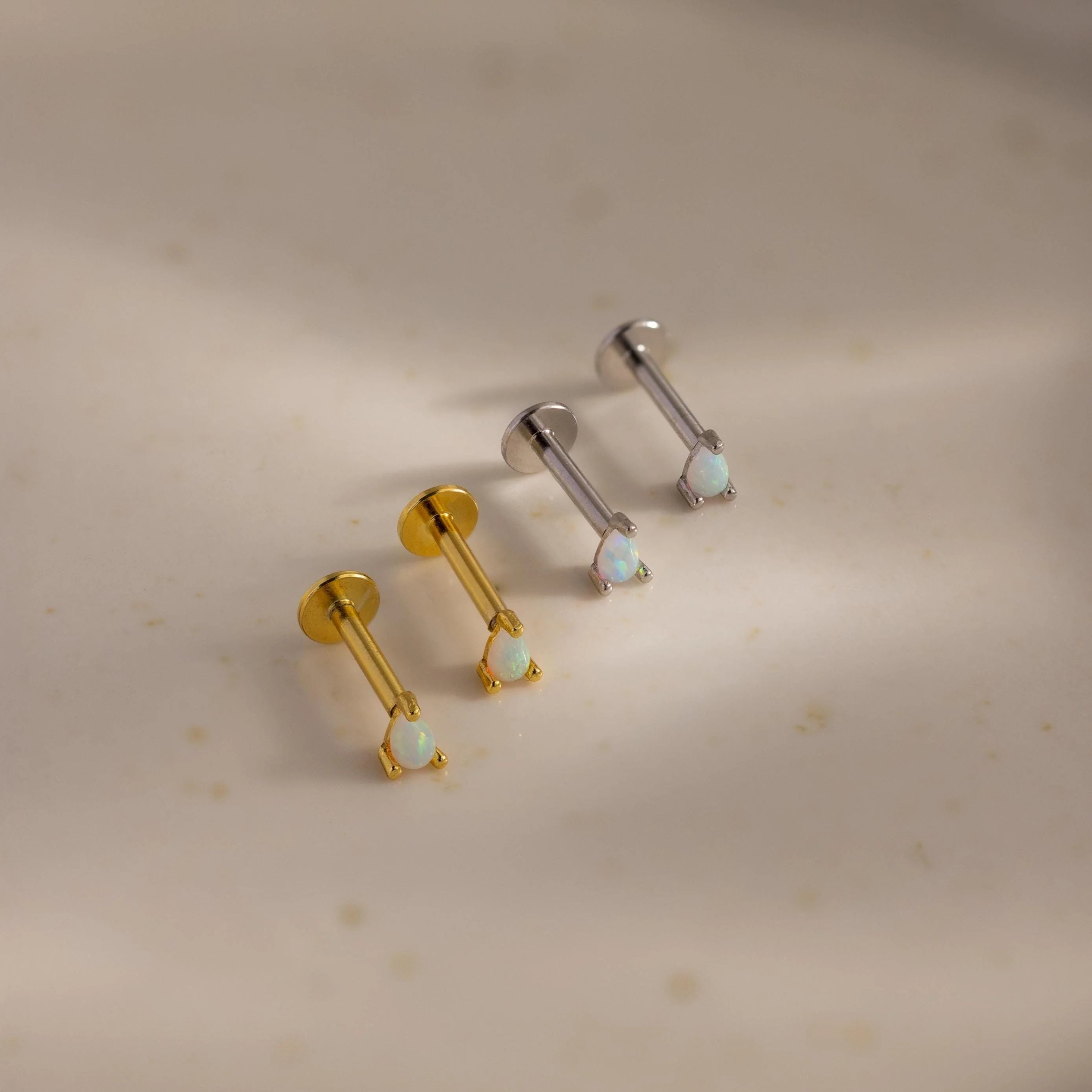 Opal Teardrop Flatback Studs - Image 3