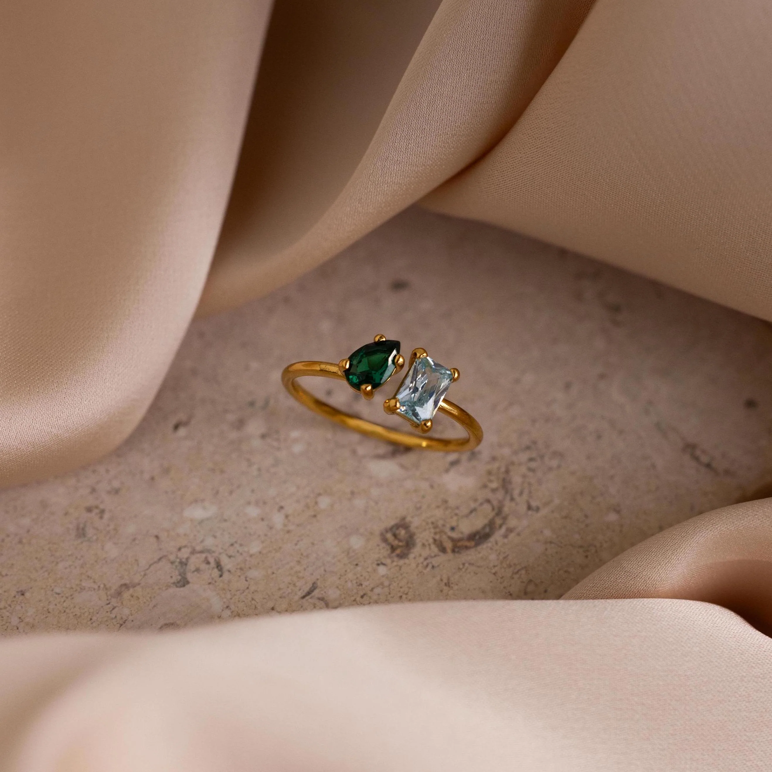 Open Toi et Moi Birthstone Ring - Image 3
