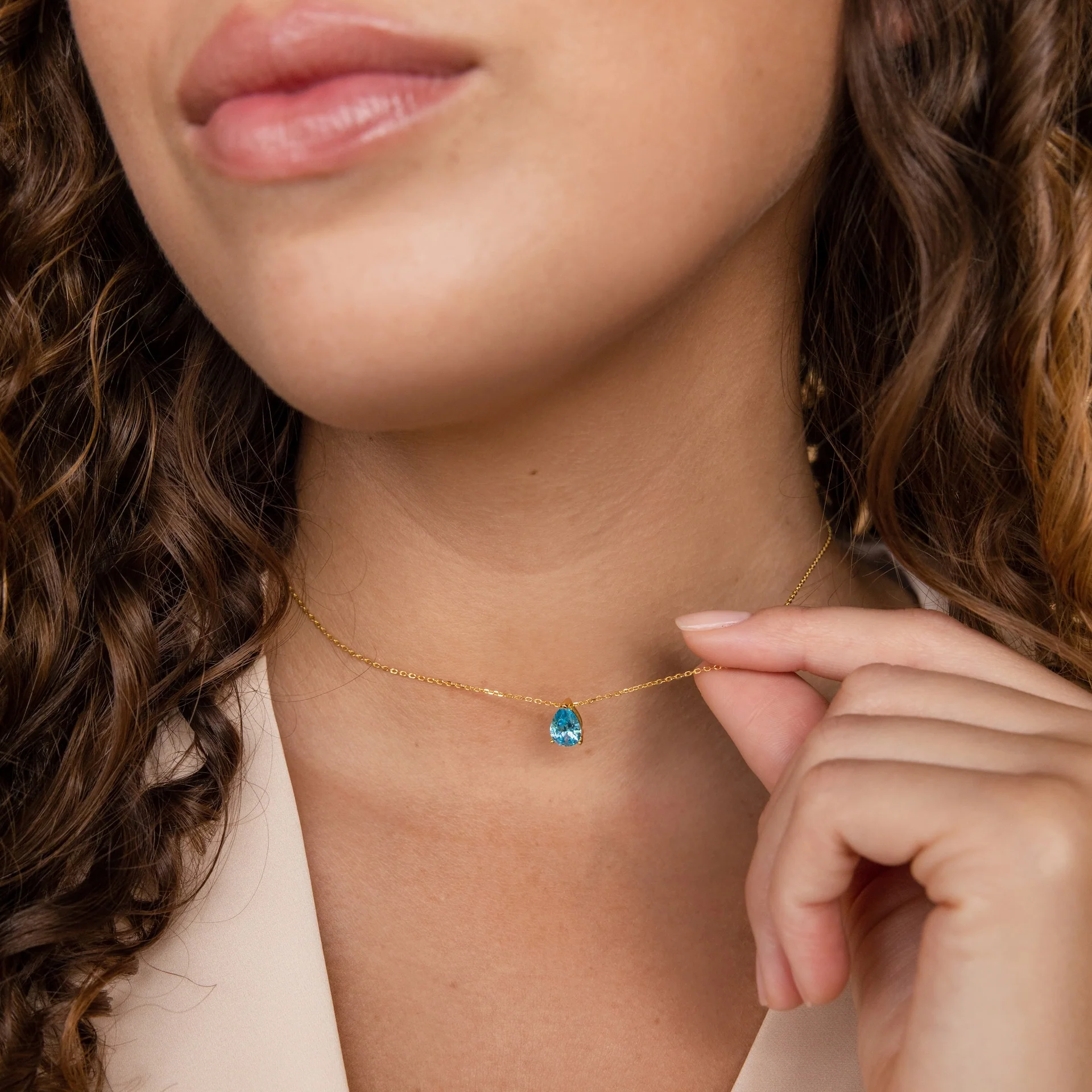 Ophelia Blue Zircon Necklace - Image 2