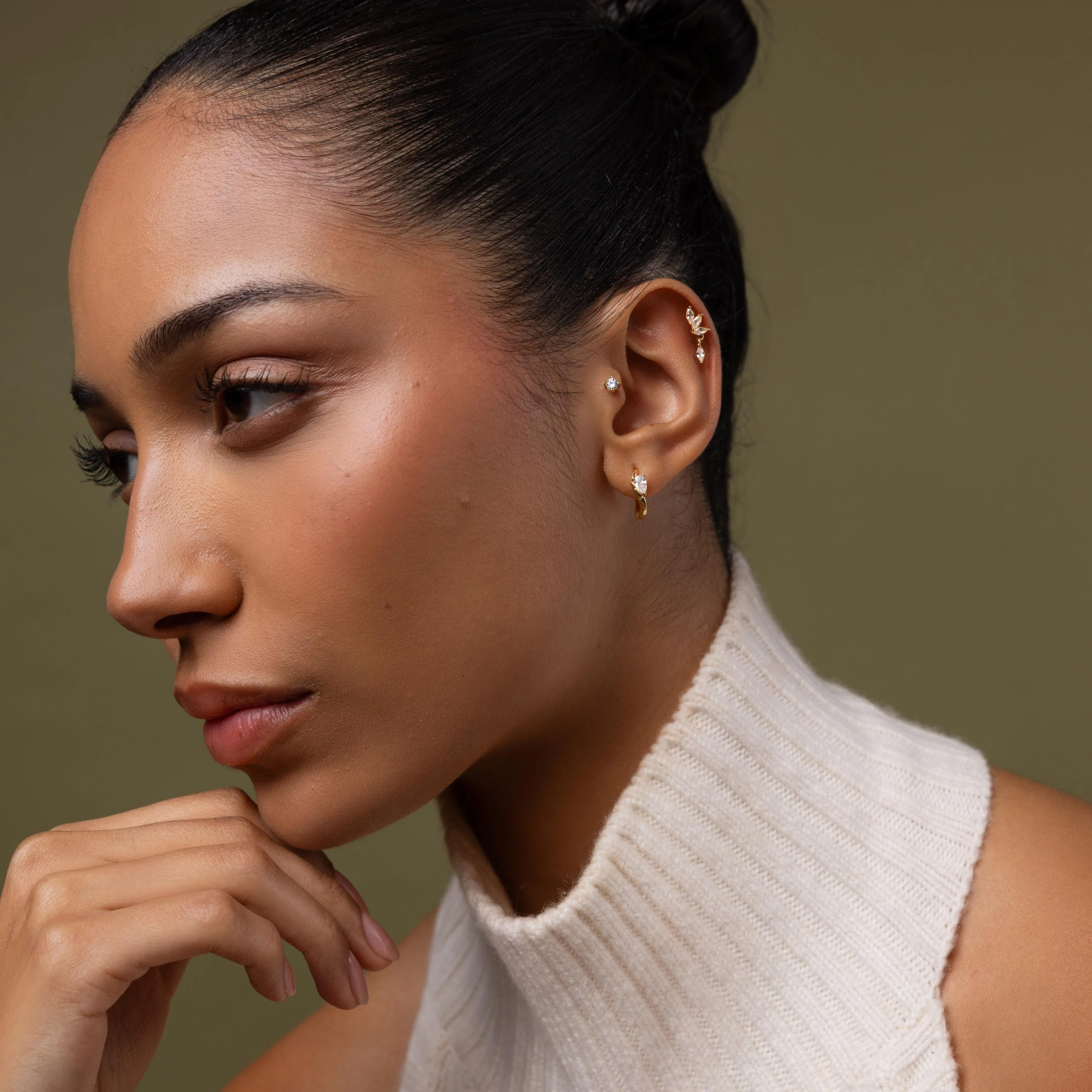 Organic Diamond Teardrop Hoops - Image 7