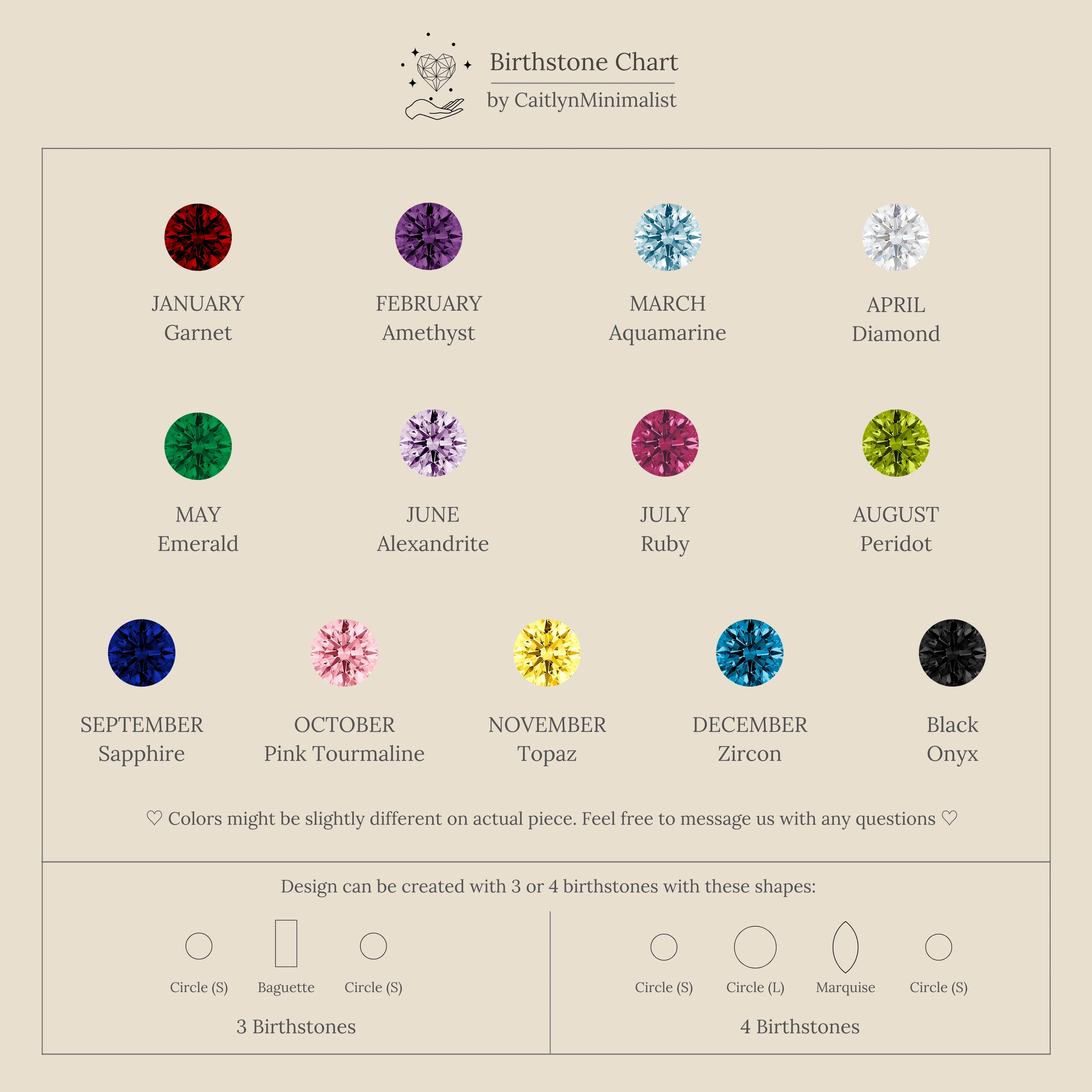 Organic Fingerprint Multi Birthstone Necklace - Image 9