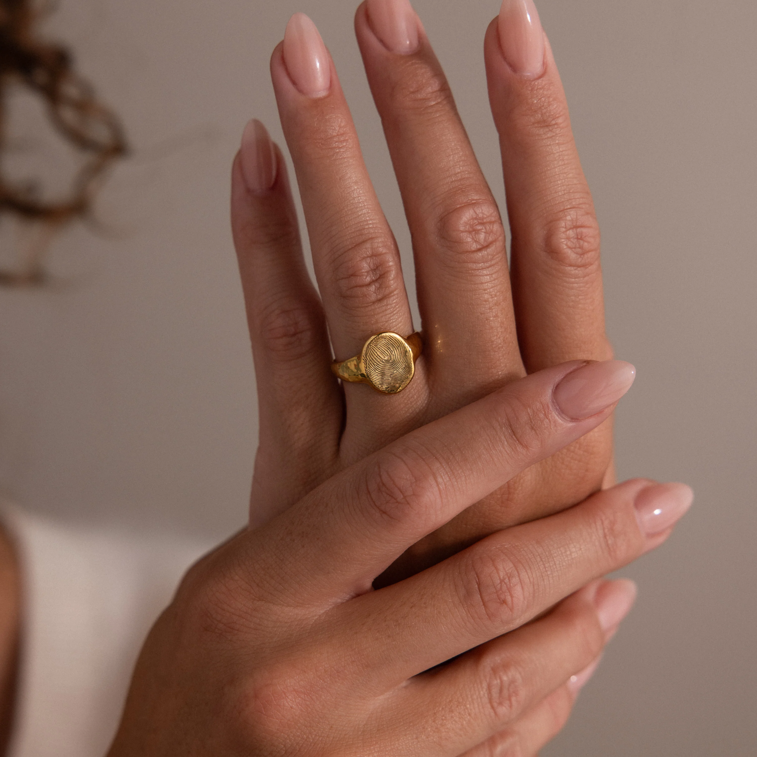Organic Fingerprint Signet Ring - Image 3