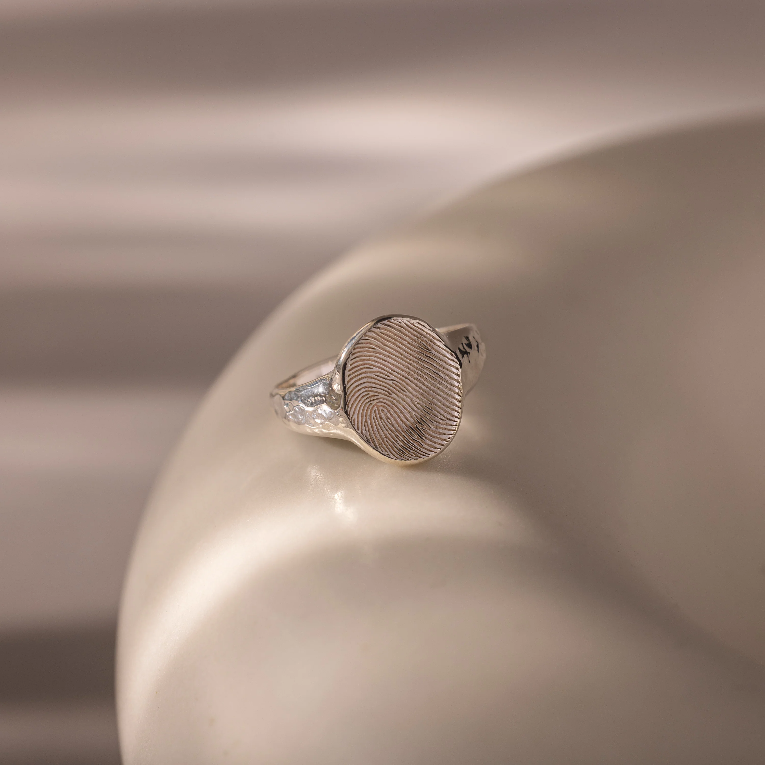 Organic Fingerprint Signet Ring - Image 6