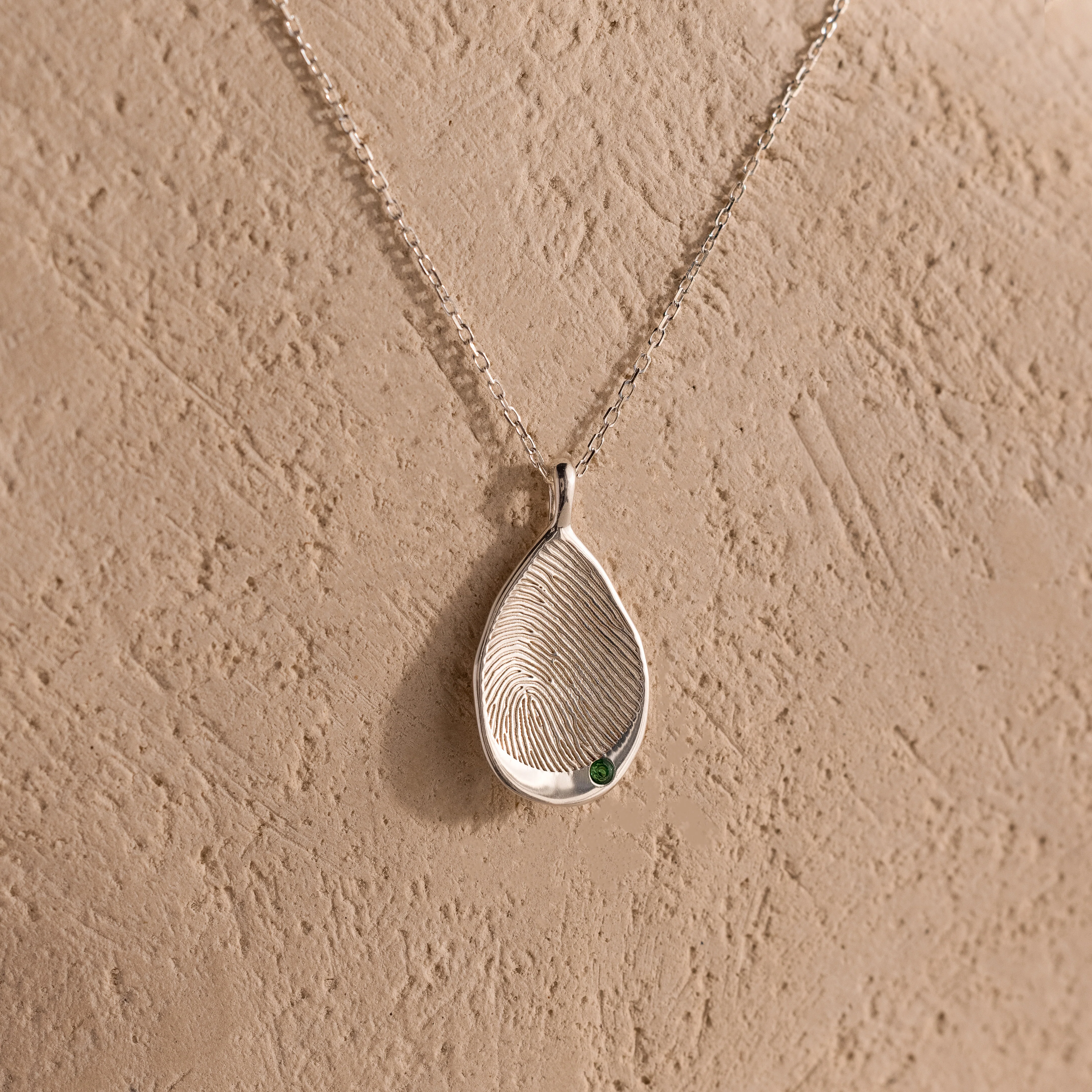Organic Fingerprint Teardrop Necklace - Image 2