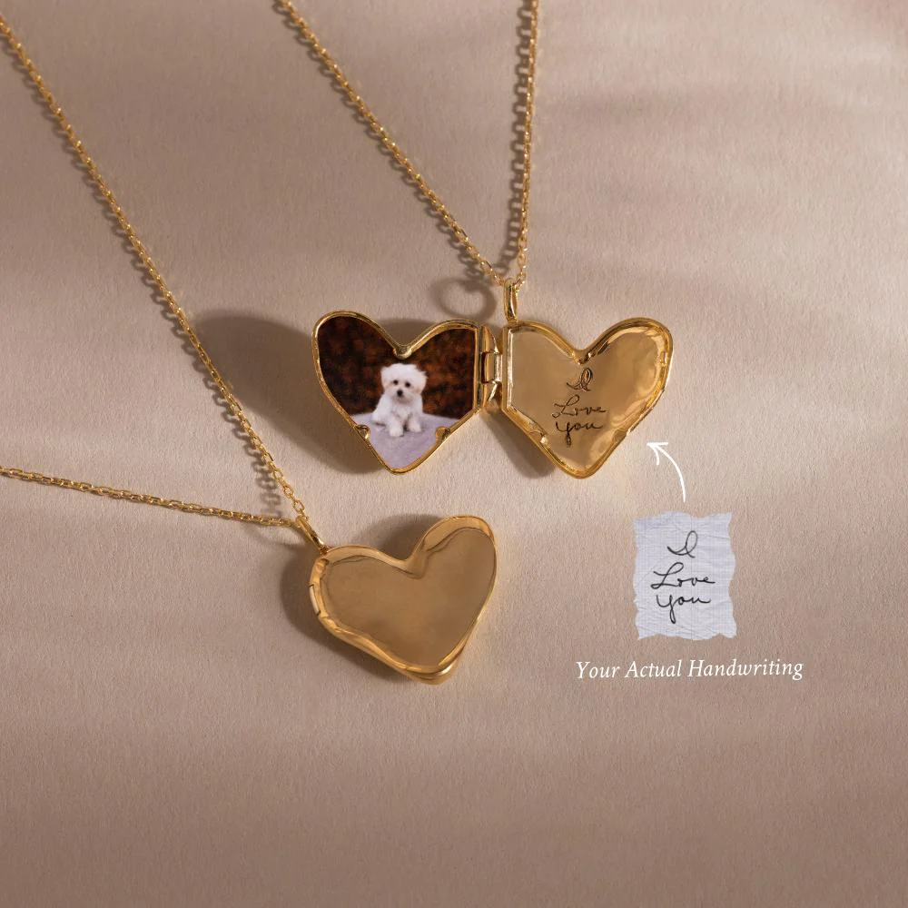 Organic Heart Locket Necklace - Image 6