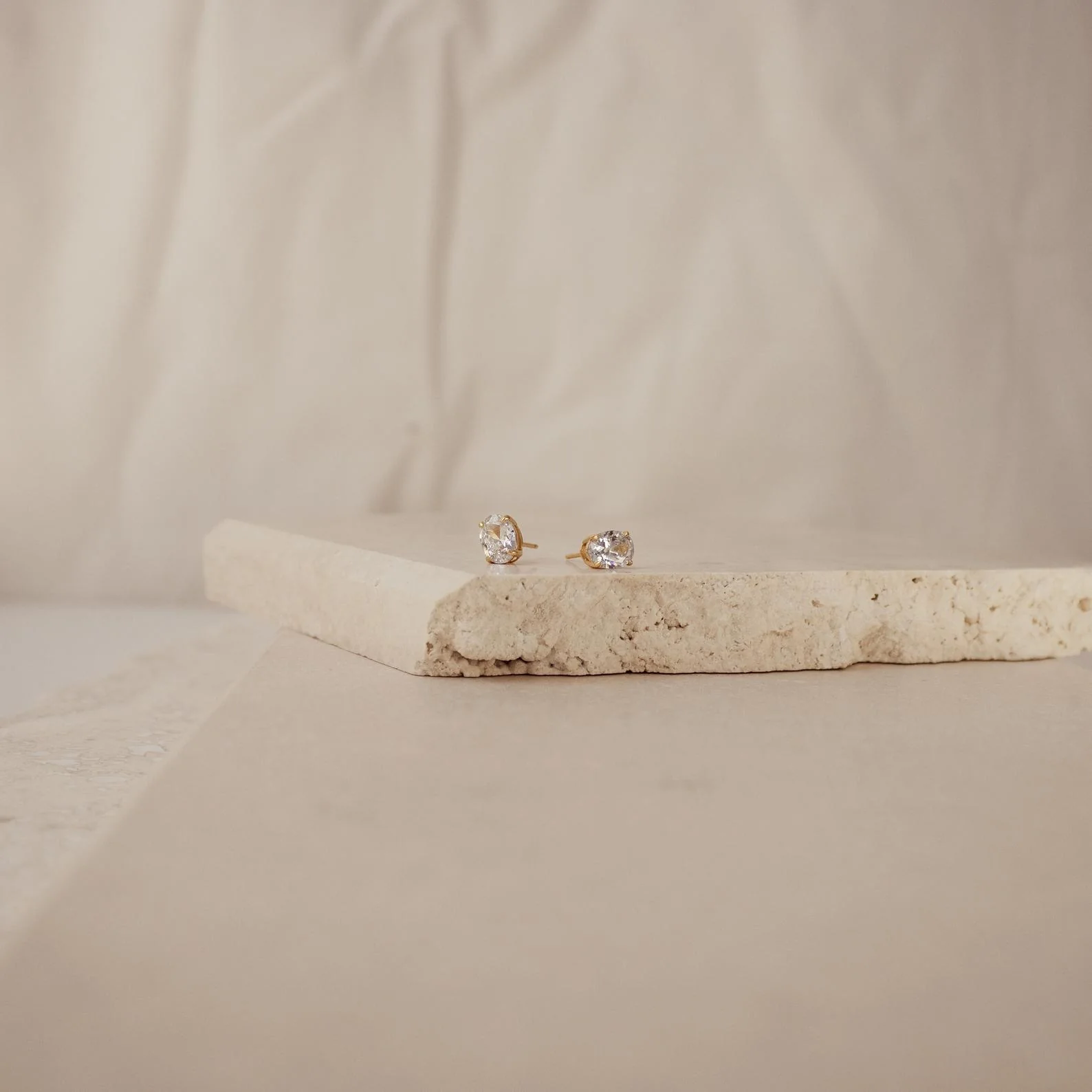 Oval Diamond Studs - Image 5
