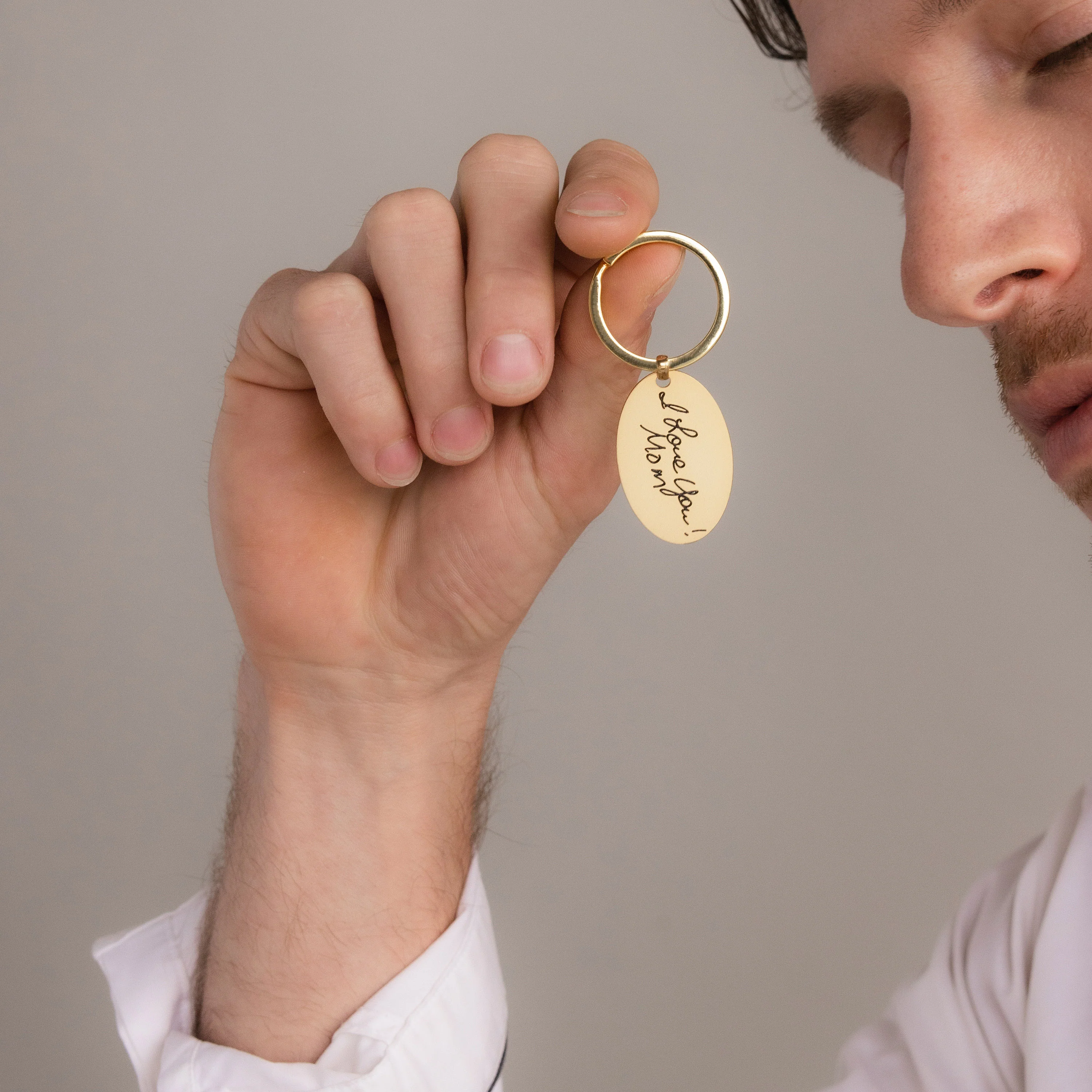 Handwriting Oval Keychain - Image 5