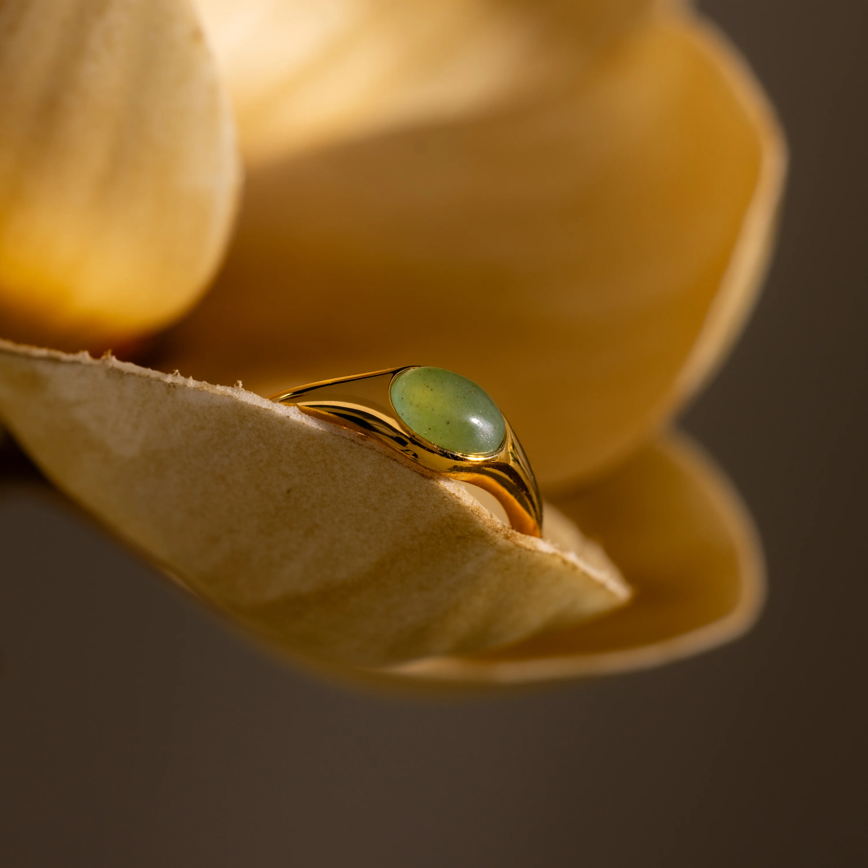 Oval Jade Signet Ring - Image 7