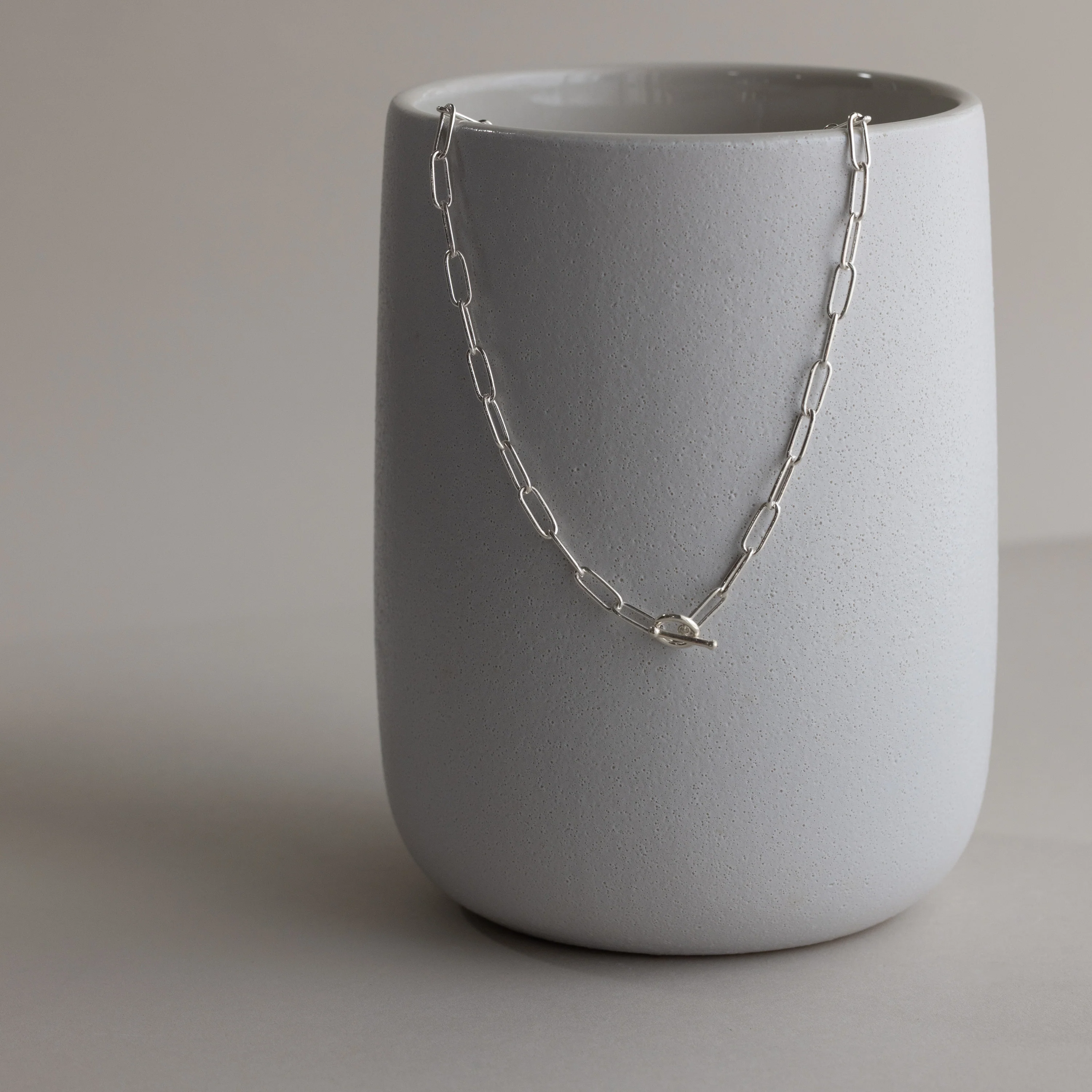 Paperclip Toggle Necklace in Silver - Image 5