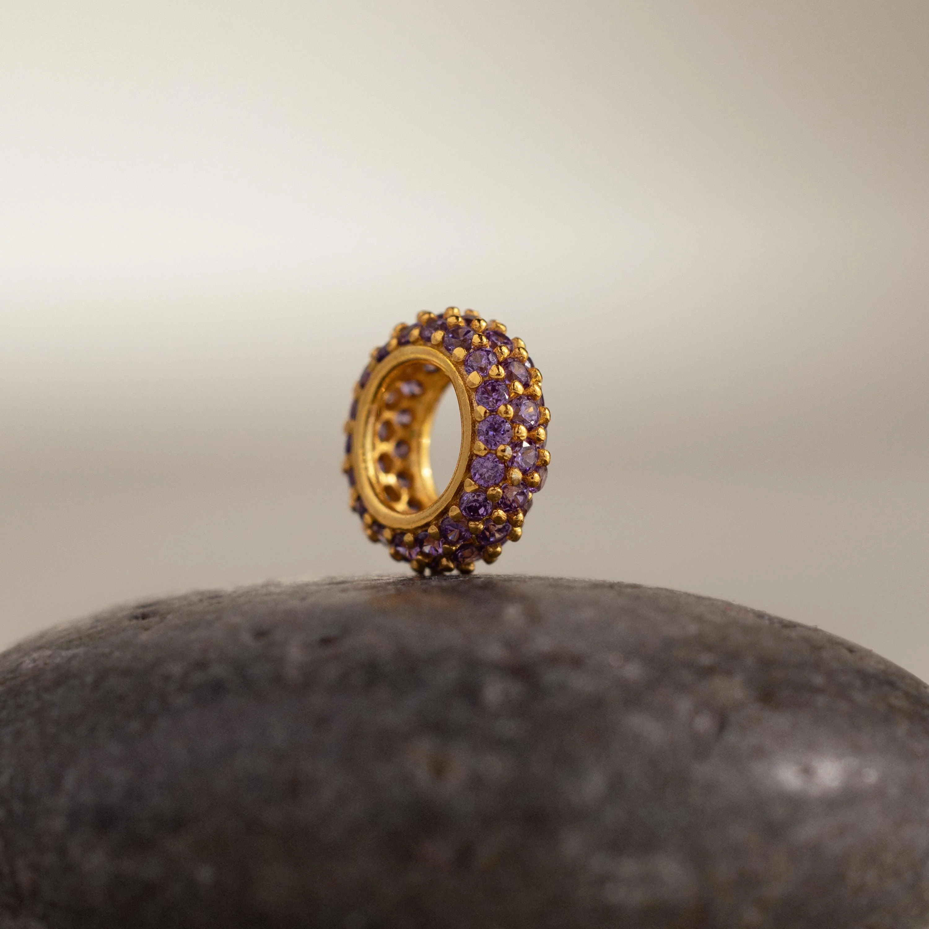 Pave Amethyst Charm Spacer - Image 3