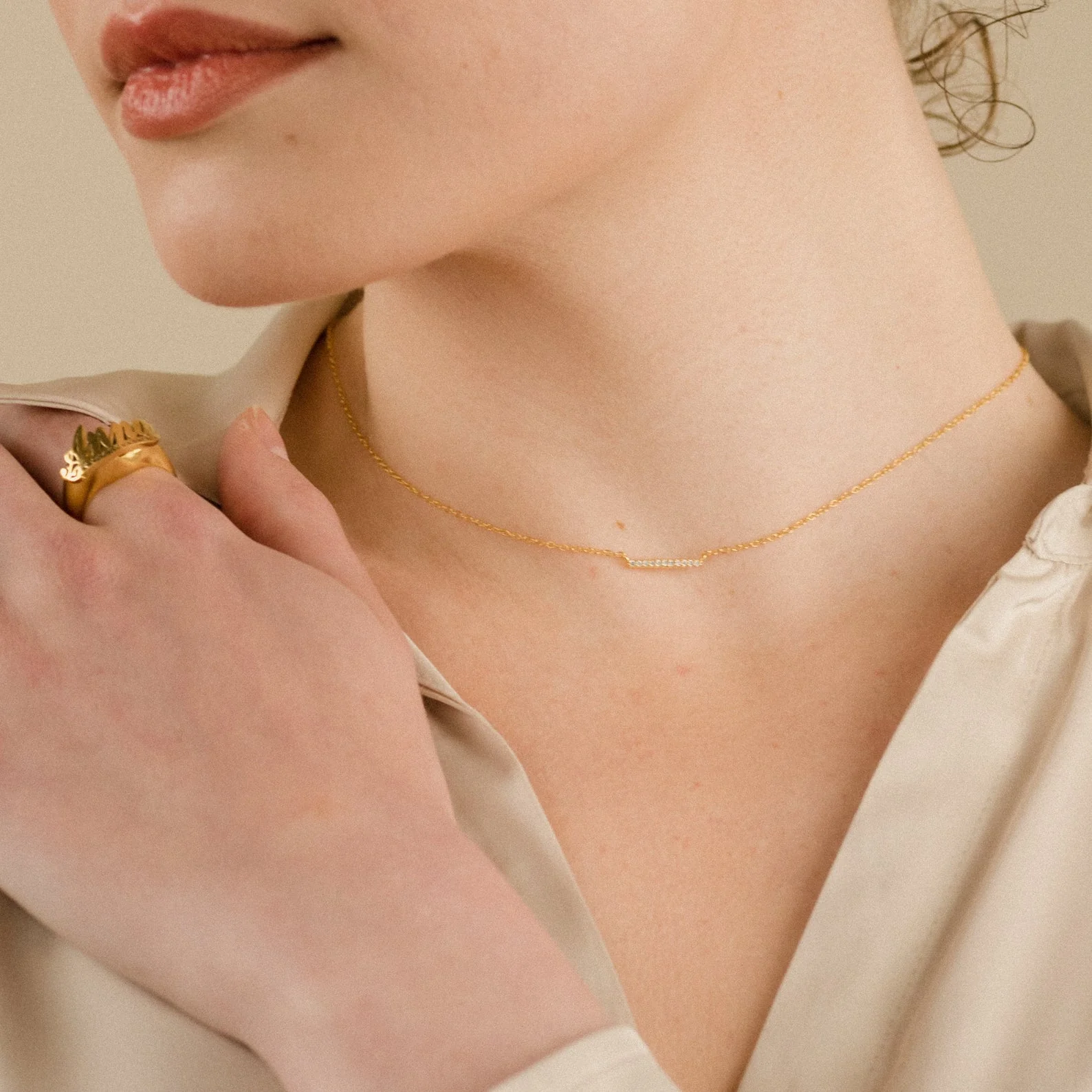 Pave Bar Necklace - Image 3