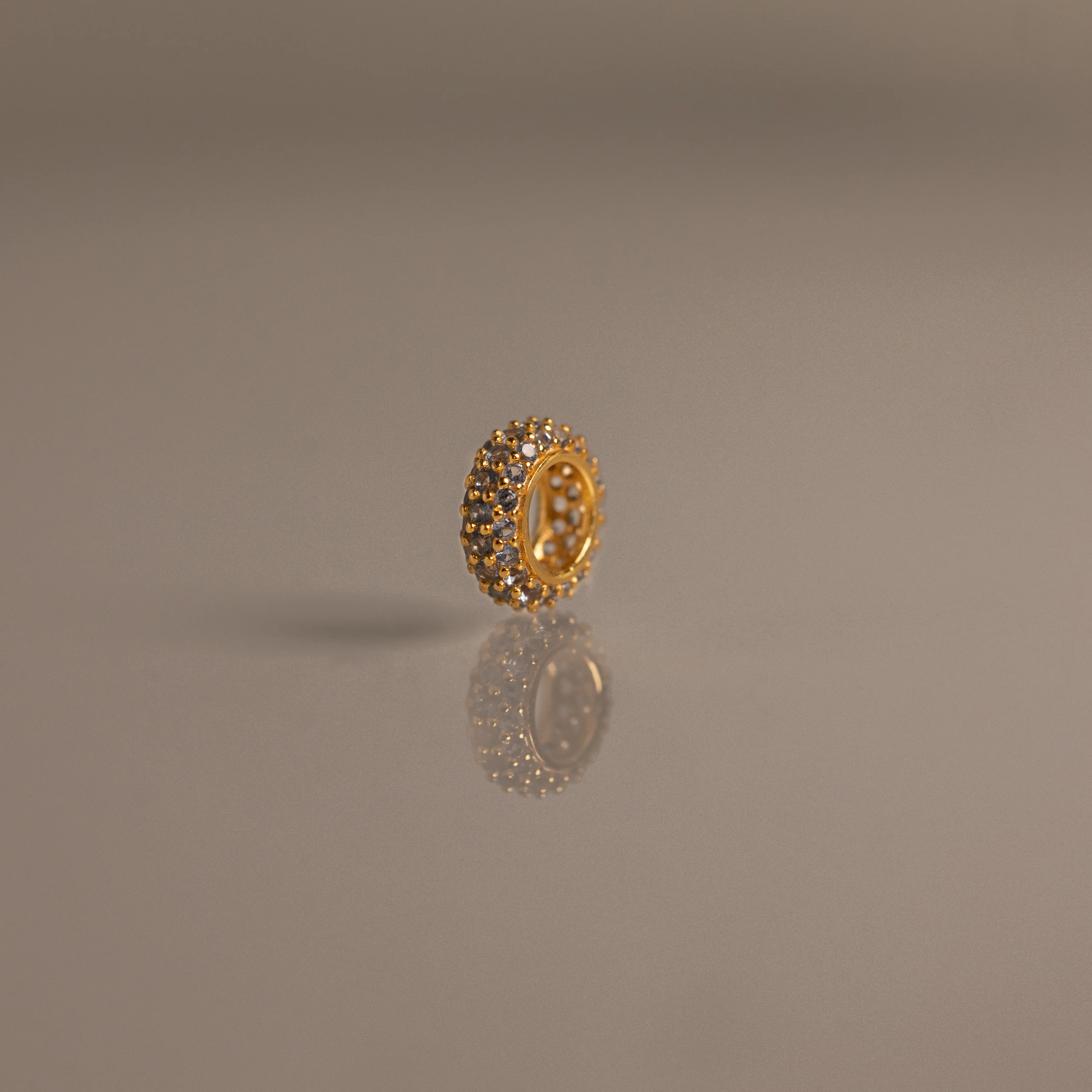 Pave Aquamarine Charm Spacer