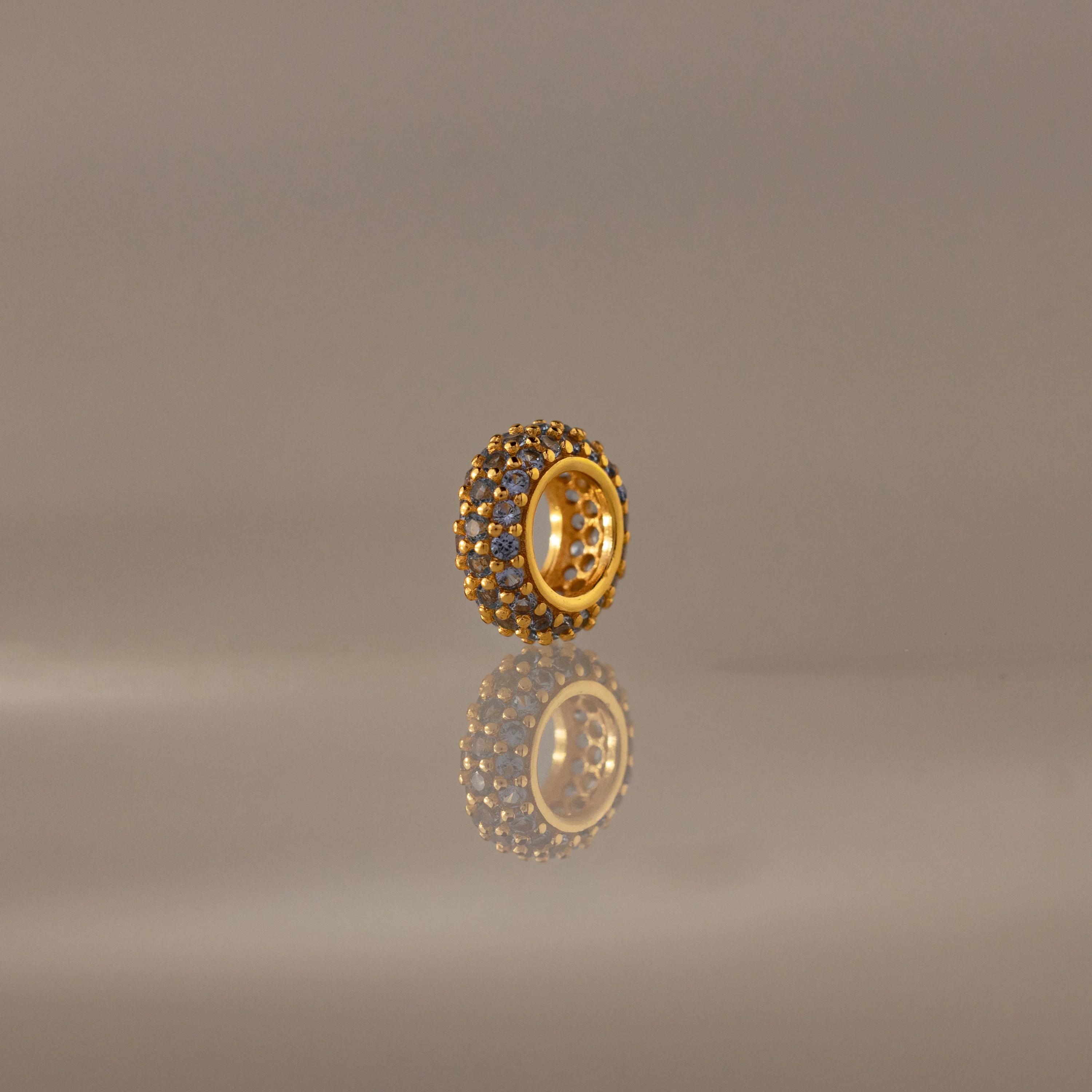 Pave Blue Zircon Charm Spacer