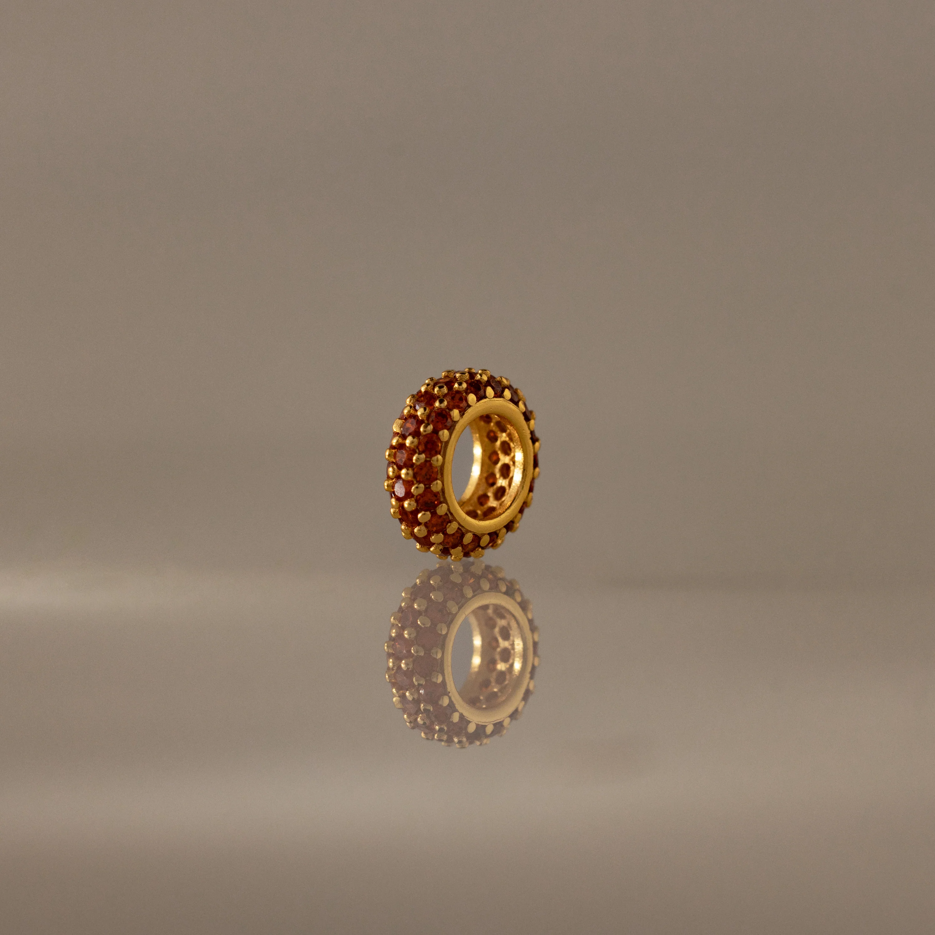 Pave Garnet Charm Spacer