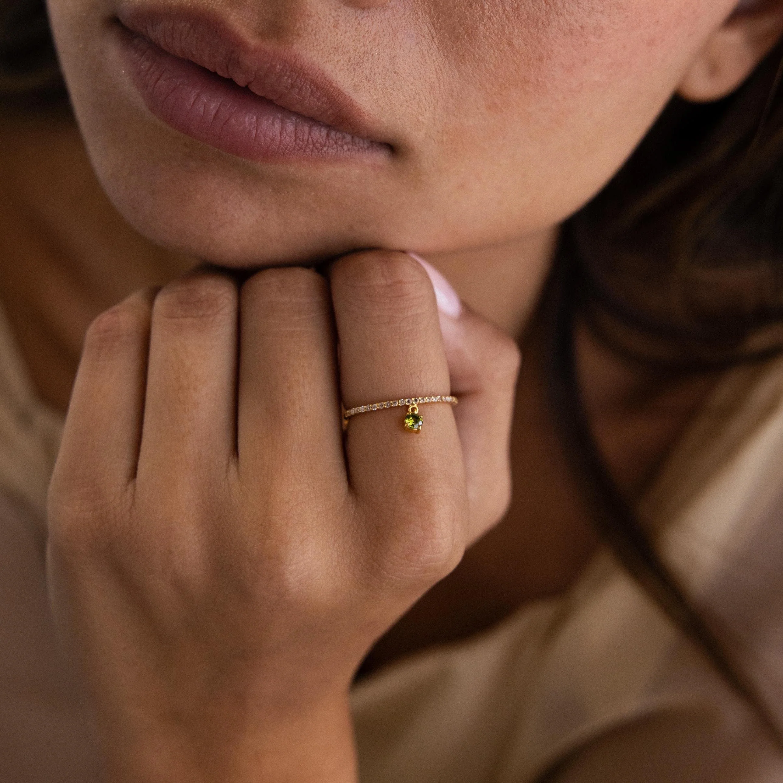 Pave Birthstone Drop Ring - Image 2