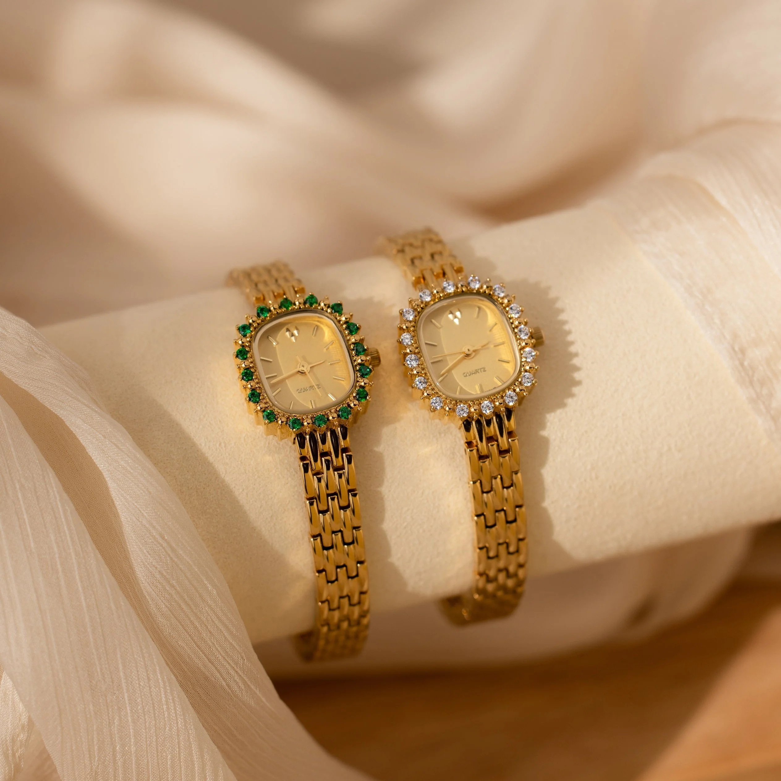 Pave Blossom Timepiece in Emerald - Image 3
