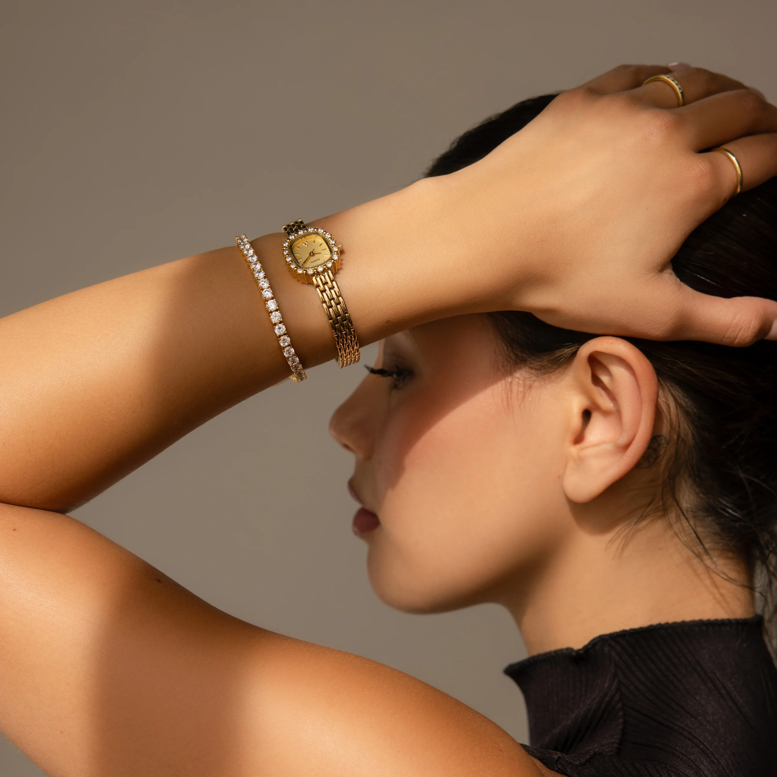 Pave Blossom Timepiece in Emerald - Image 5