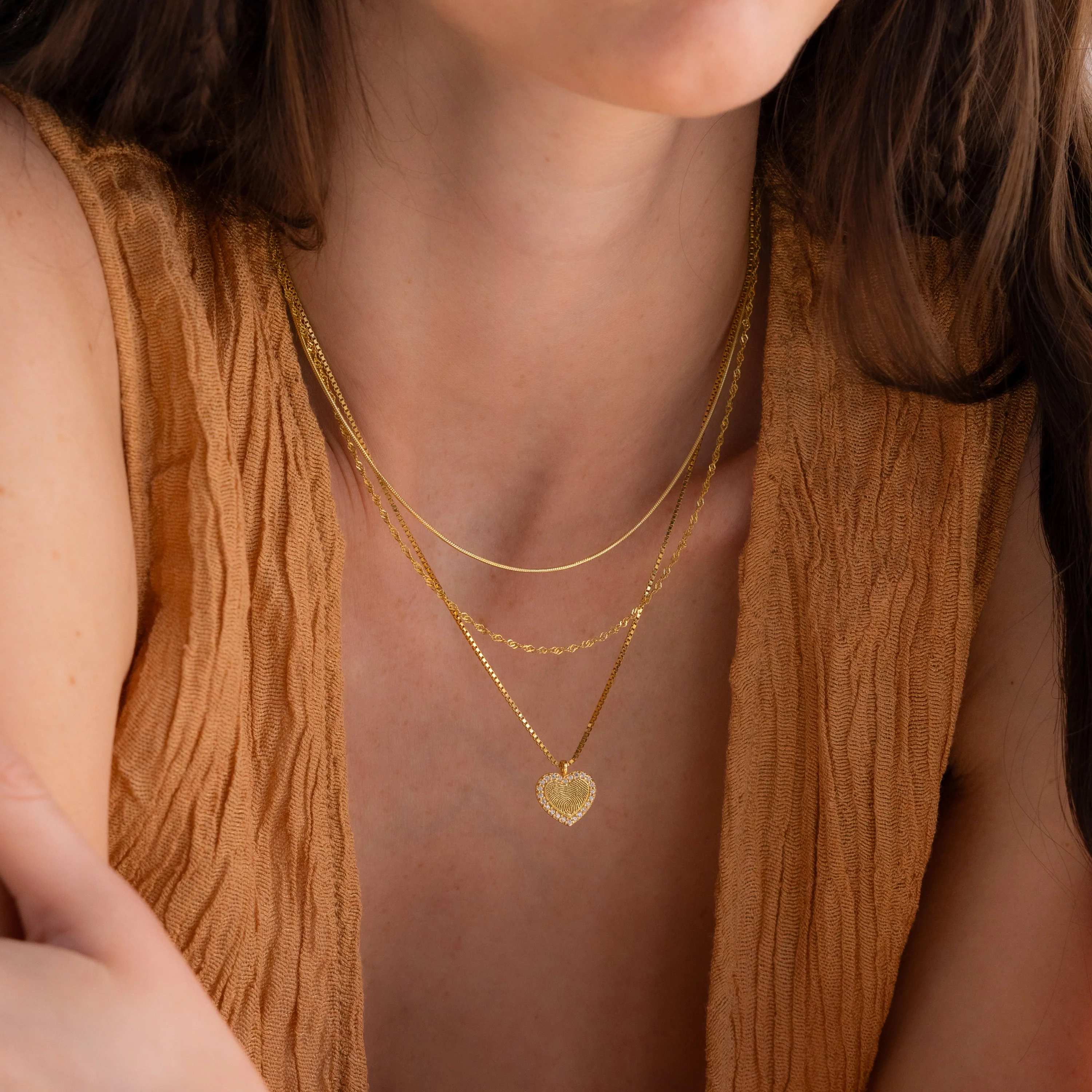 Pave Fingerprint Heart Necklace - Image 6