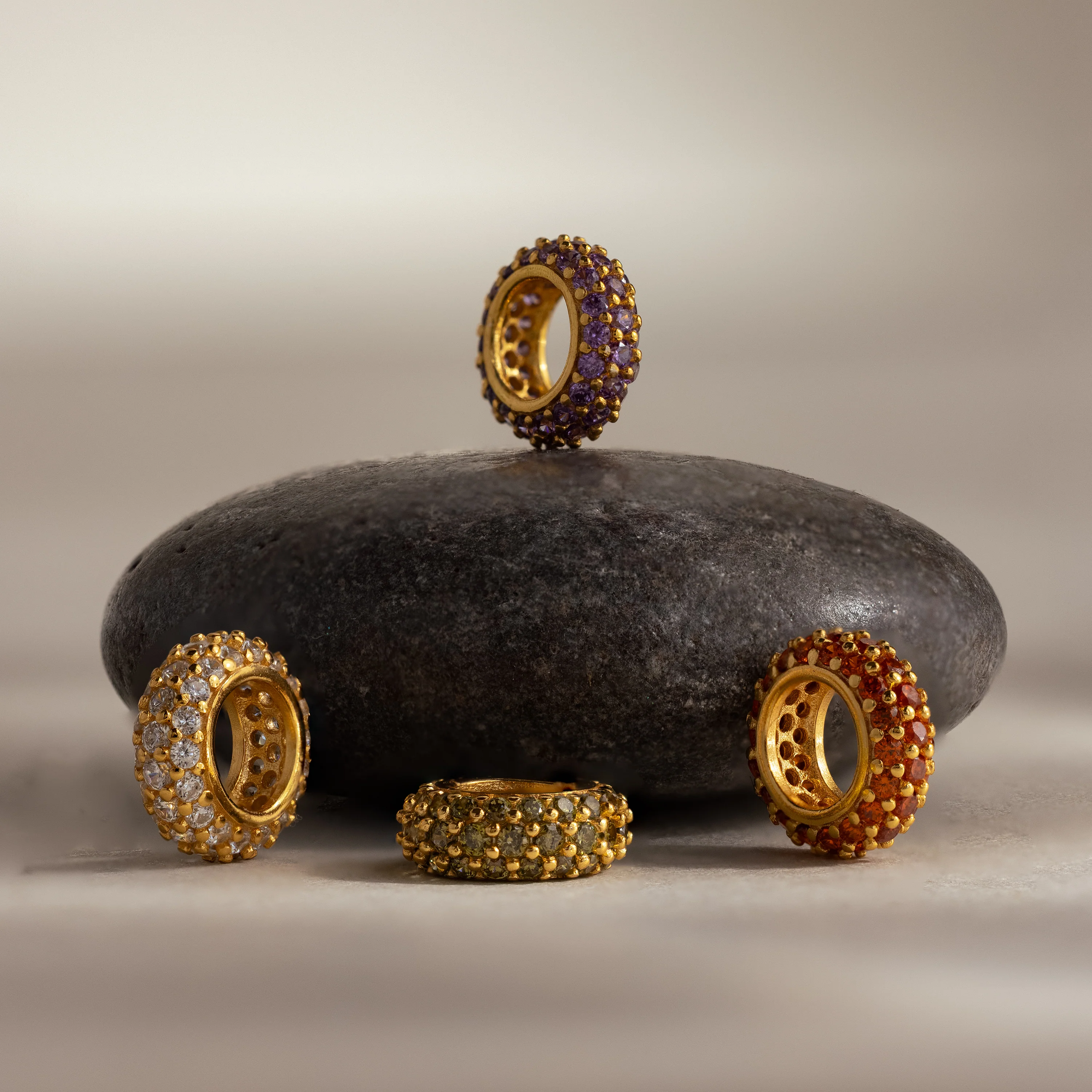Pave Garnet Charm Spacer - Image 3