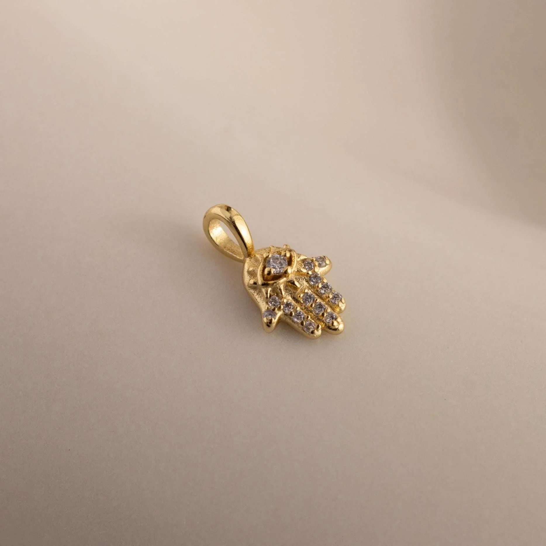 Pave Hamsa Hand Charm