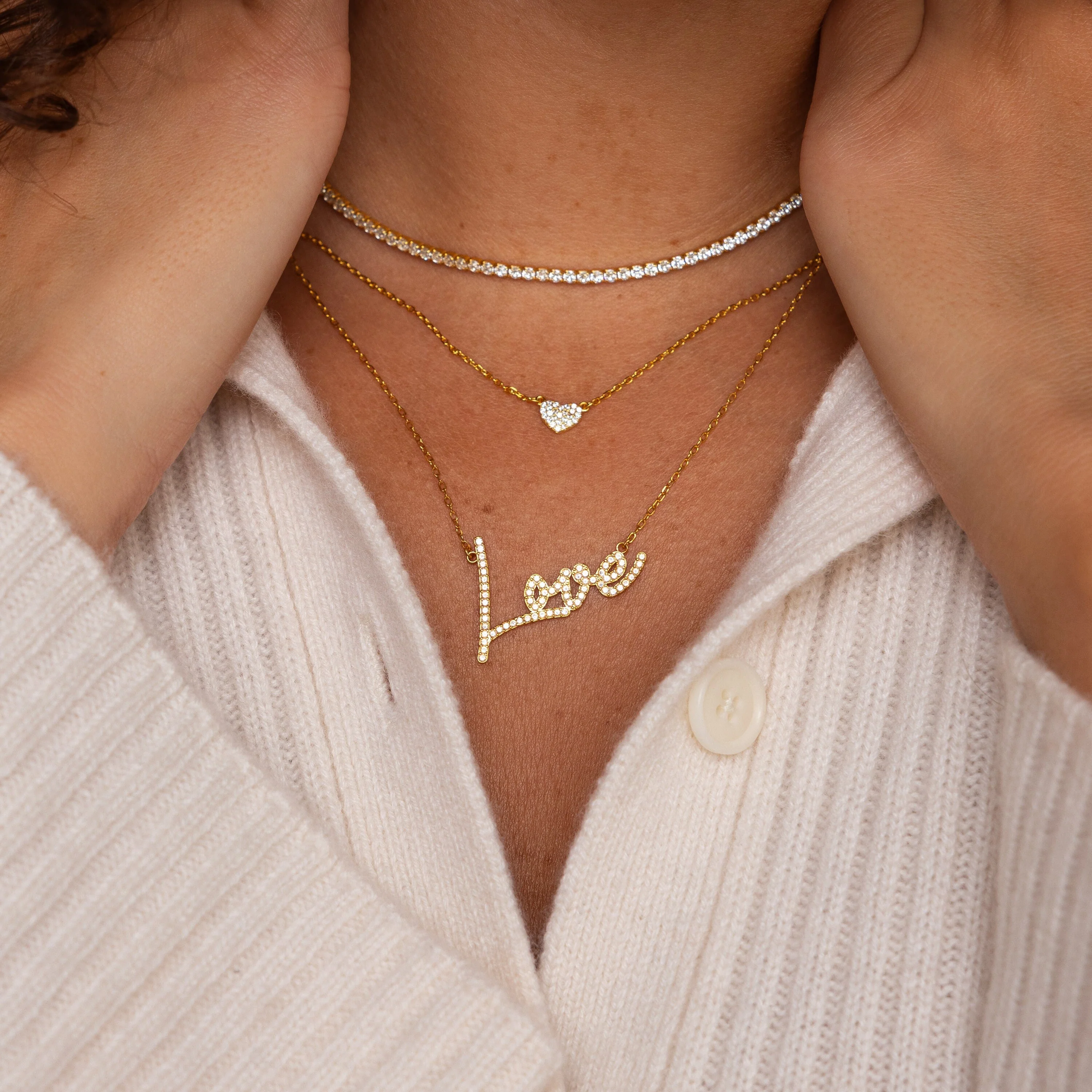 Pave Handwriting Necklace - Image 6