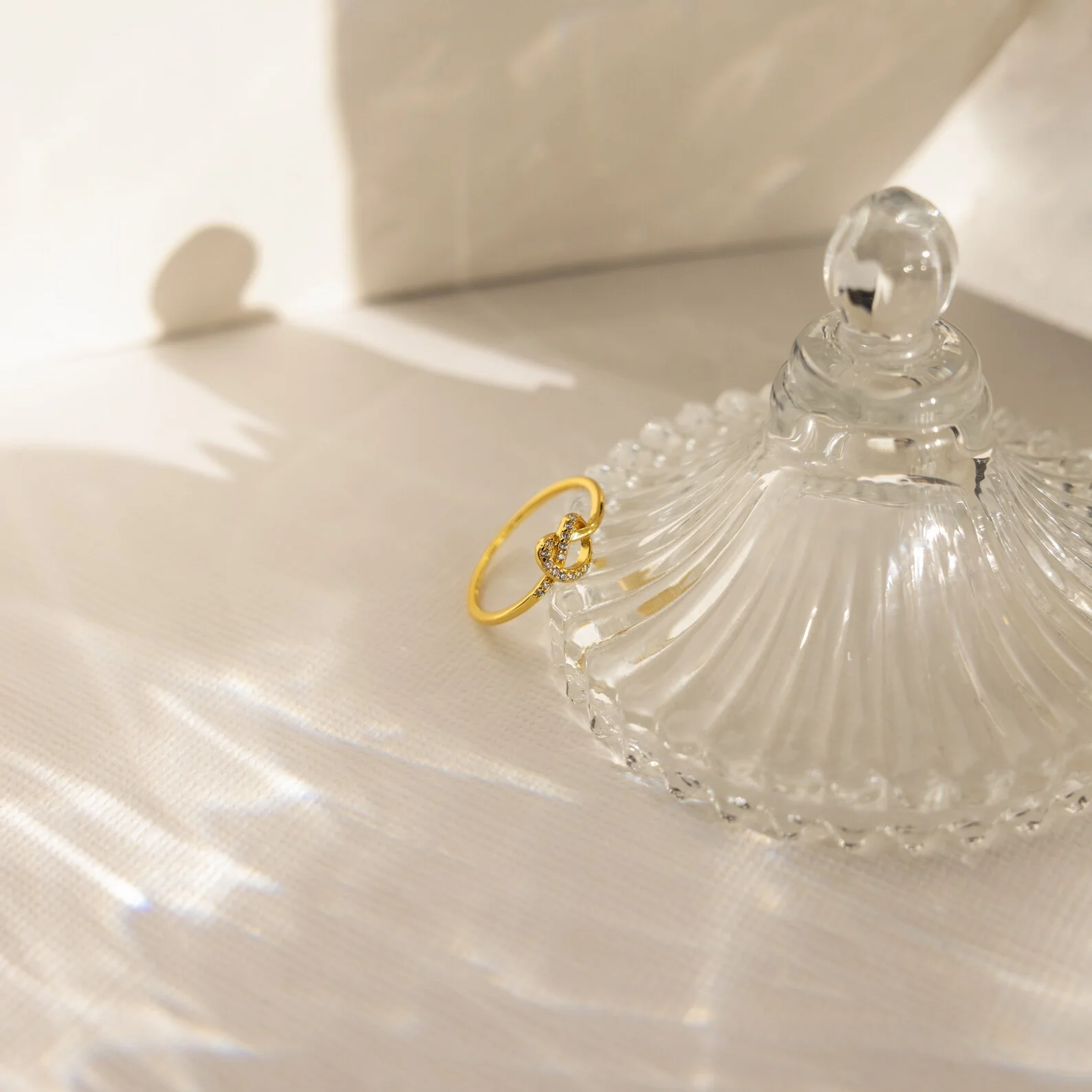 Pave Heart Knot Ring - Image 3
