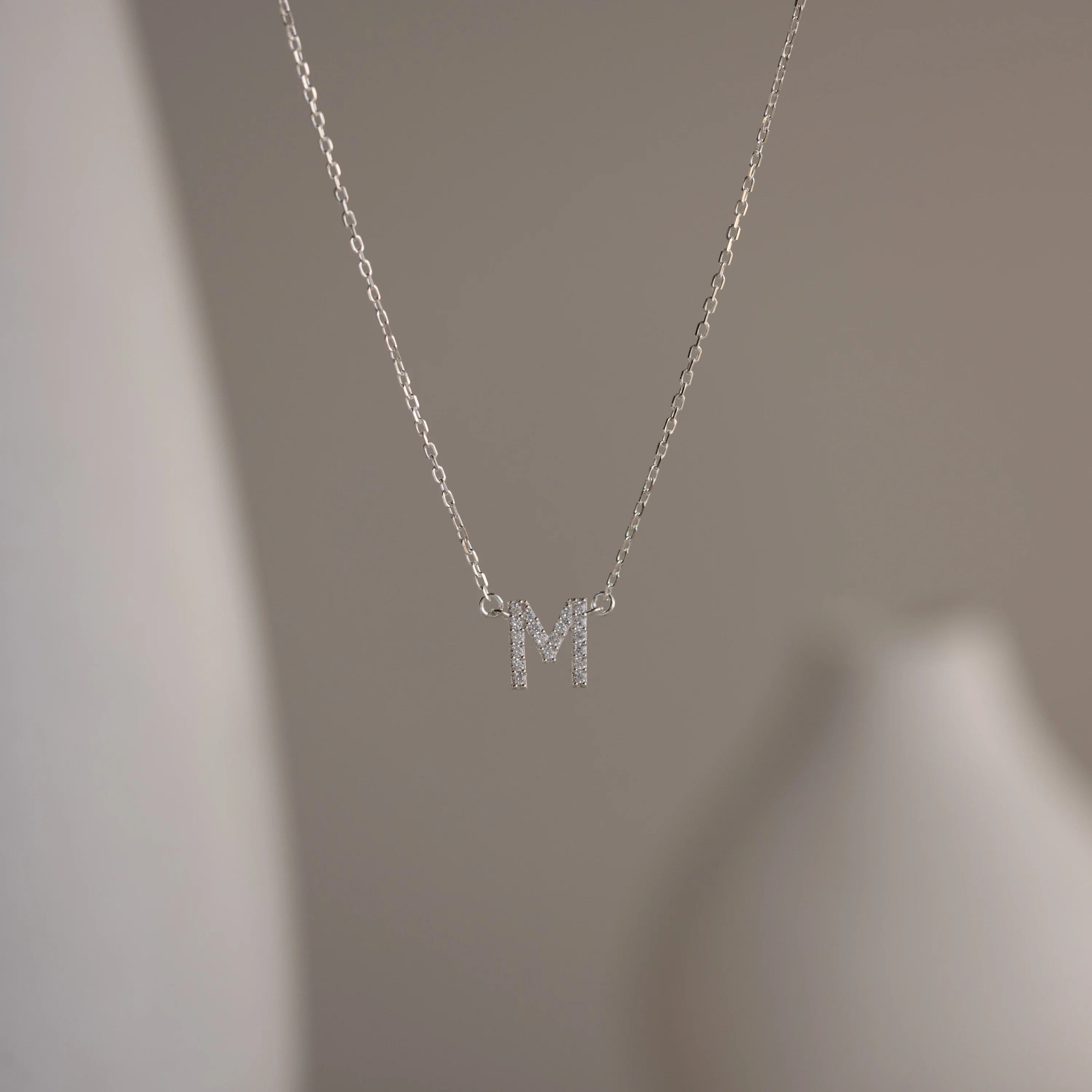 Pave Initial Necklace - Image 4