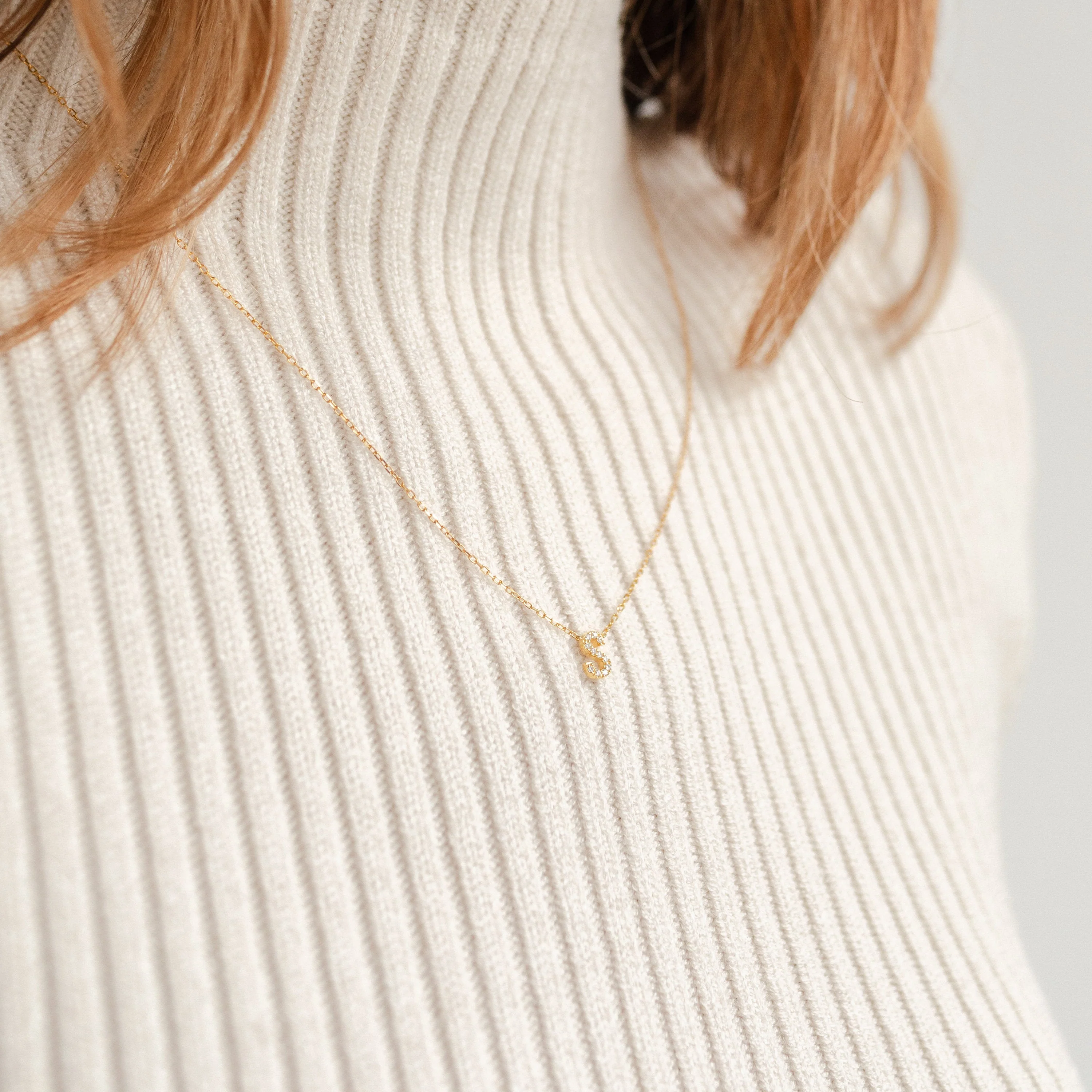 Pave Initial Necklace - Image 7