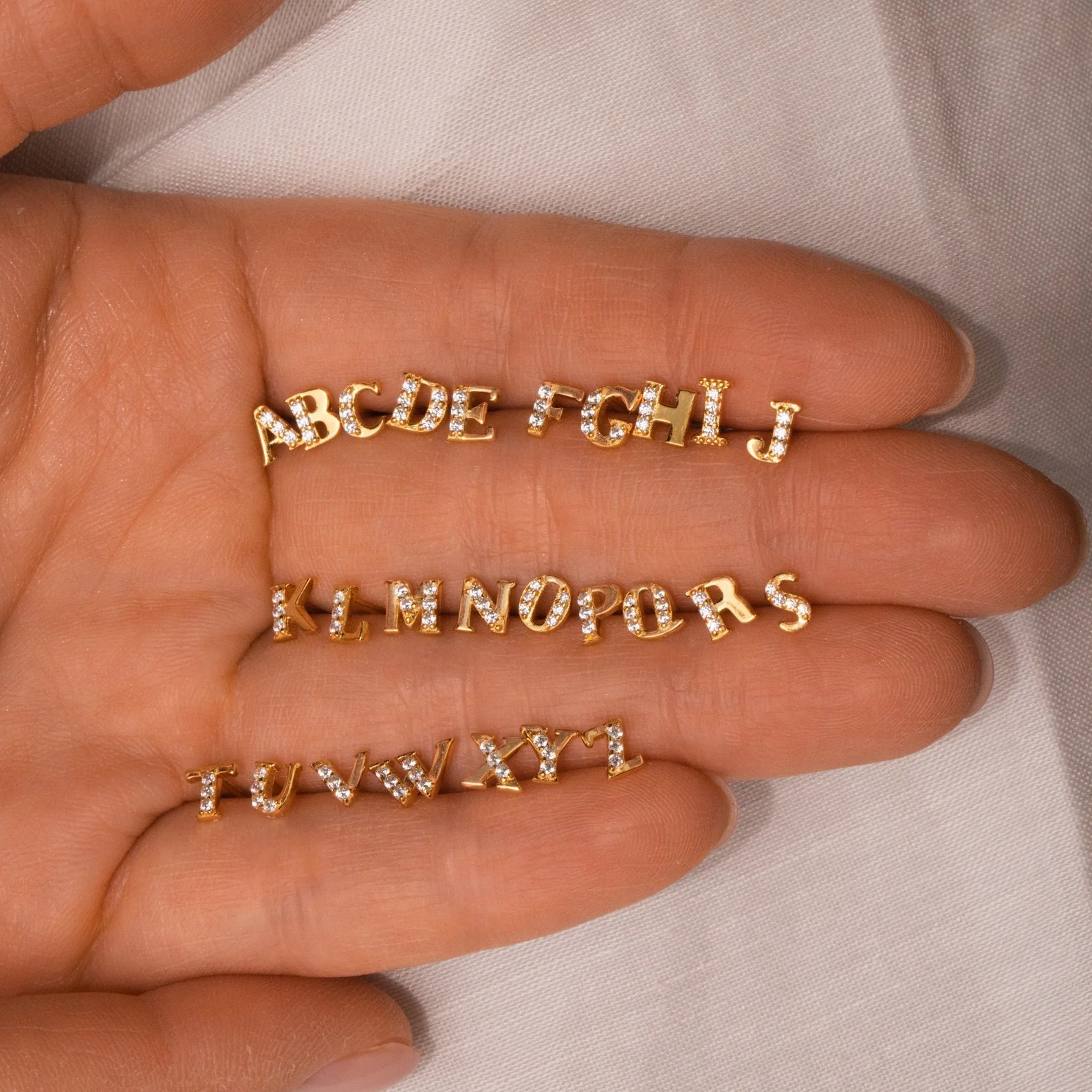Pave Initial Studs - Image 5
