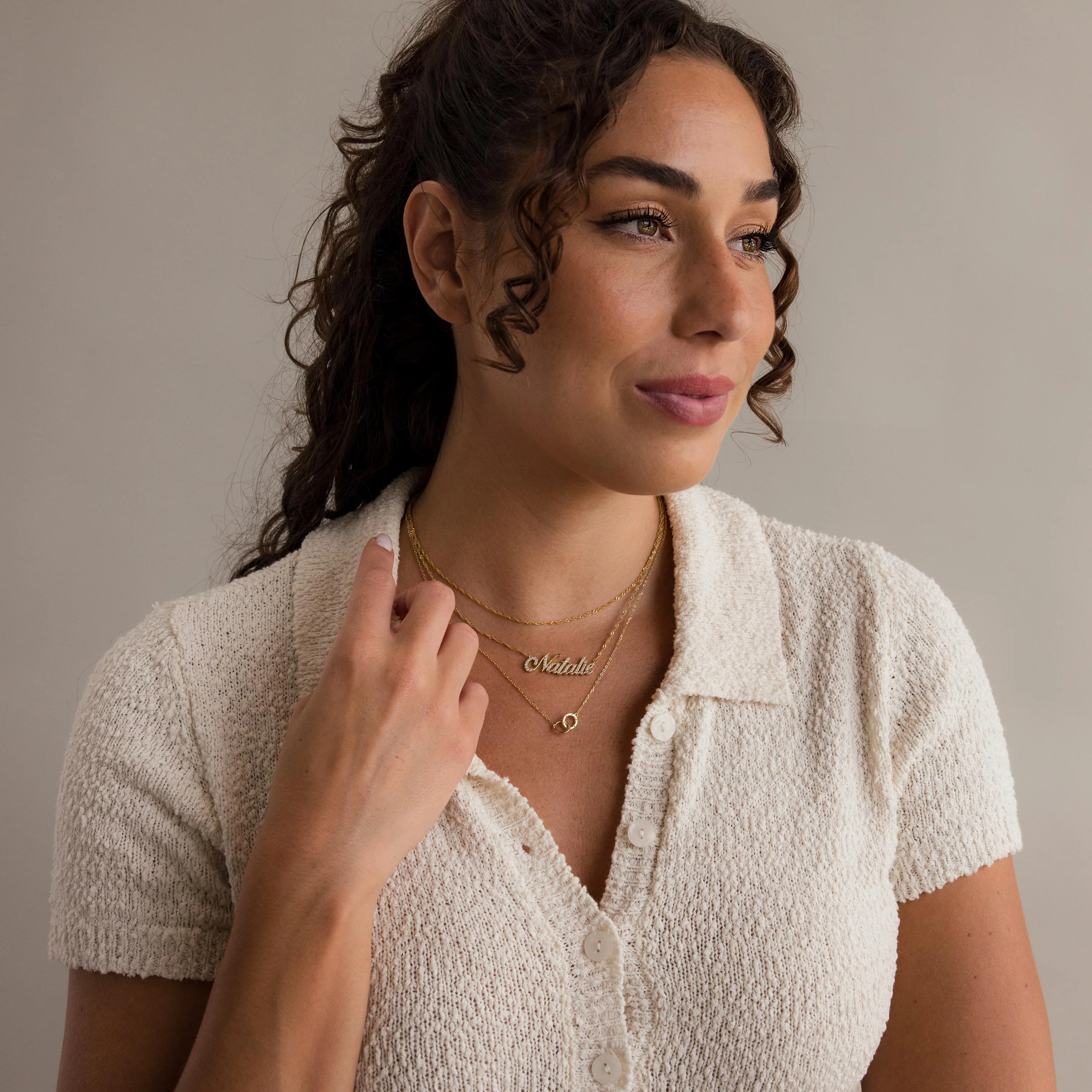 Pave Interlocking Circle Necklace - Image 8