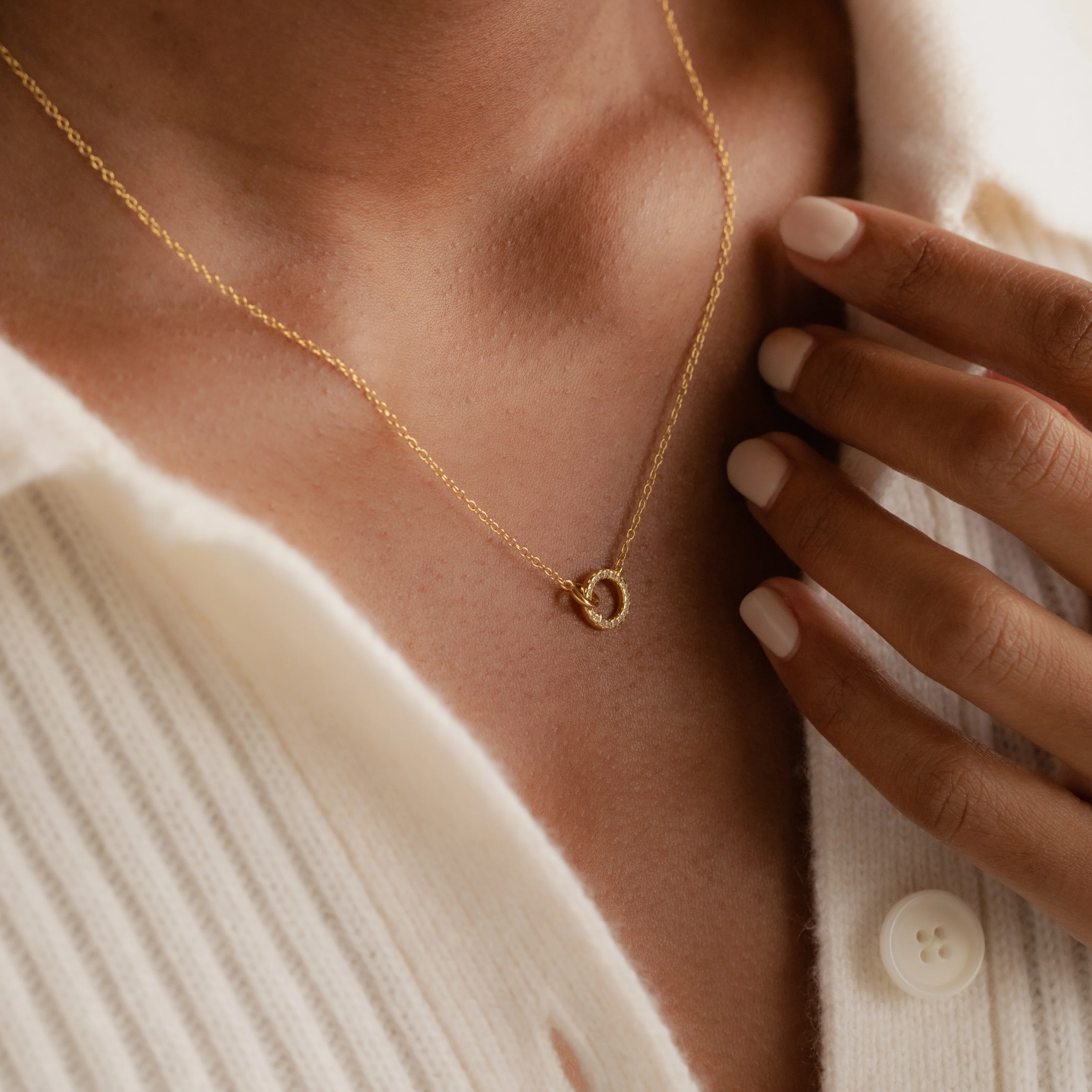 Pave Interlocking Necklace - Image 4