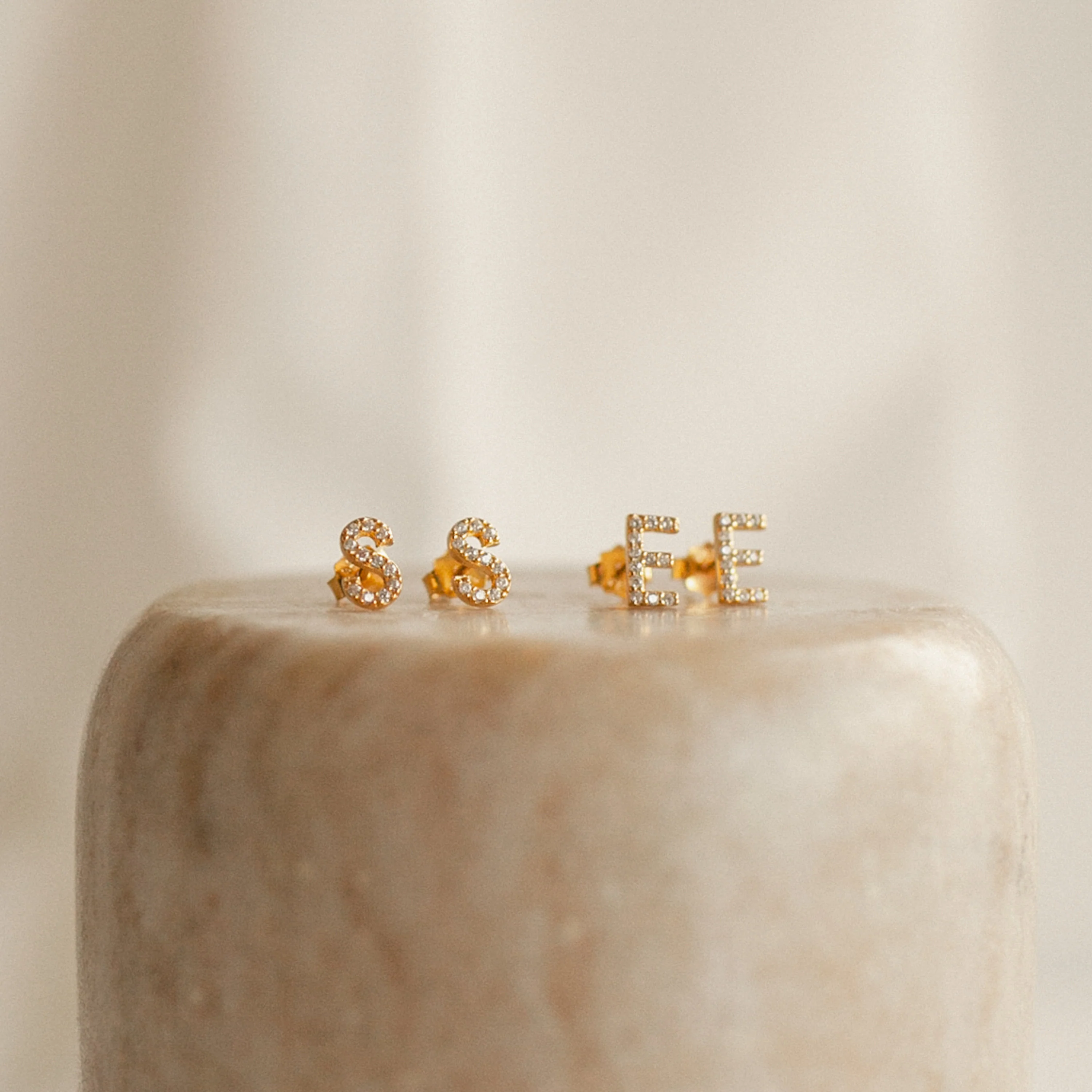 Pave Letter Studs - Image 3