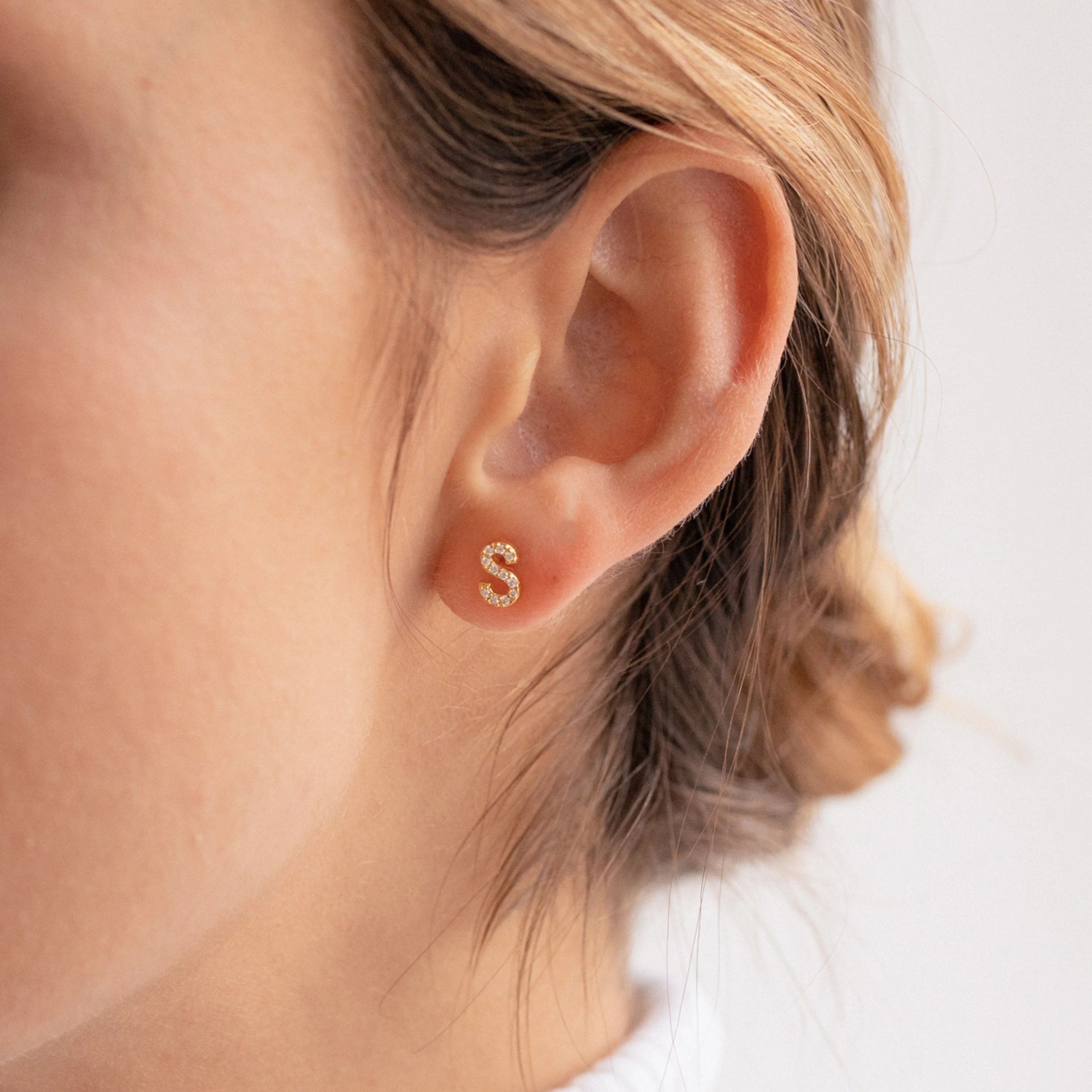 Pave Letter Studs - Image 4