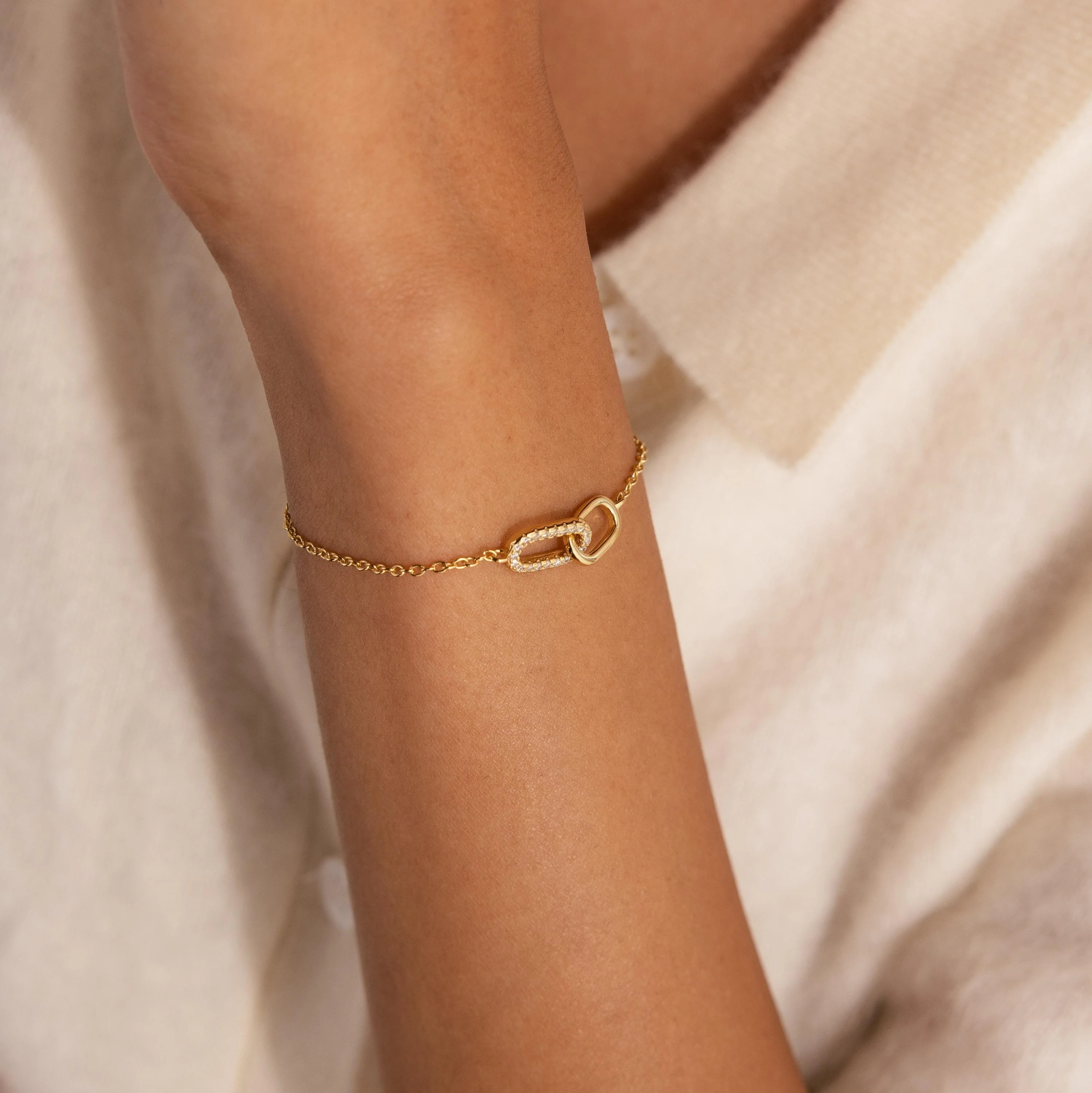 Pave Linked Pendant Bracelet - Image 3