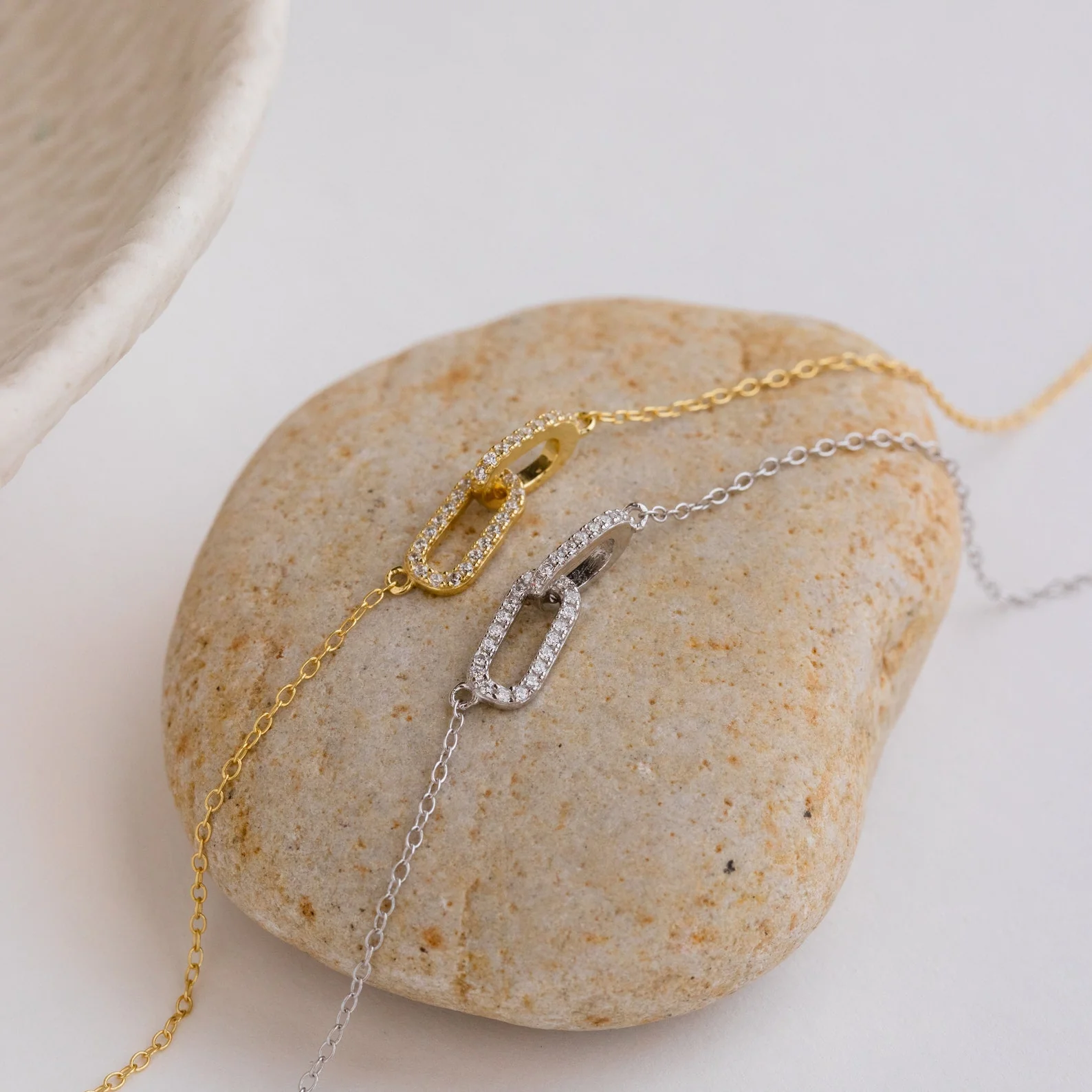 Pave Linked Pendant Necklace - Image 5