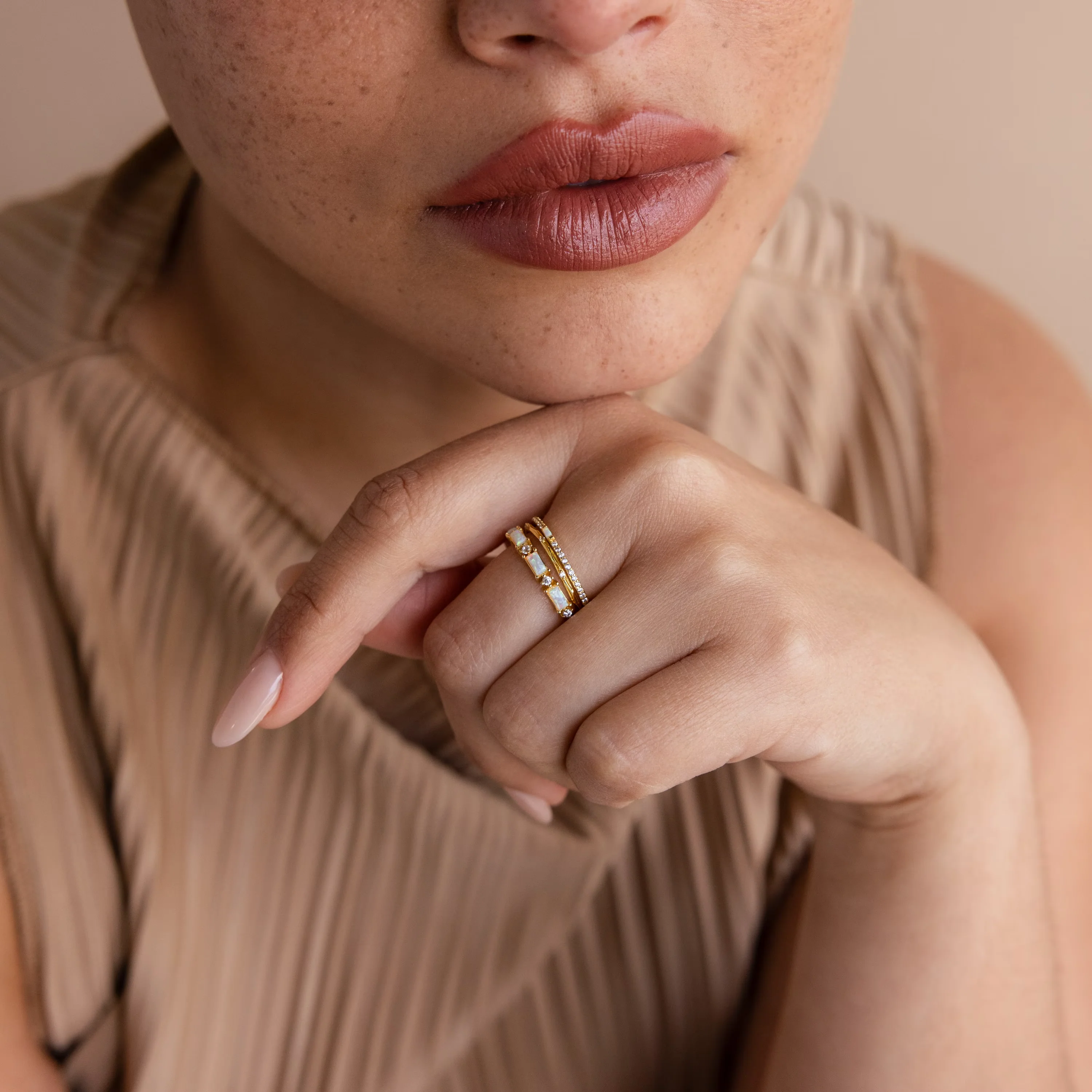 Pave Opal Ring Set - Image 2