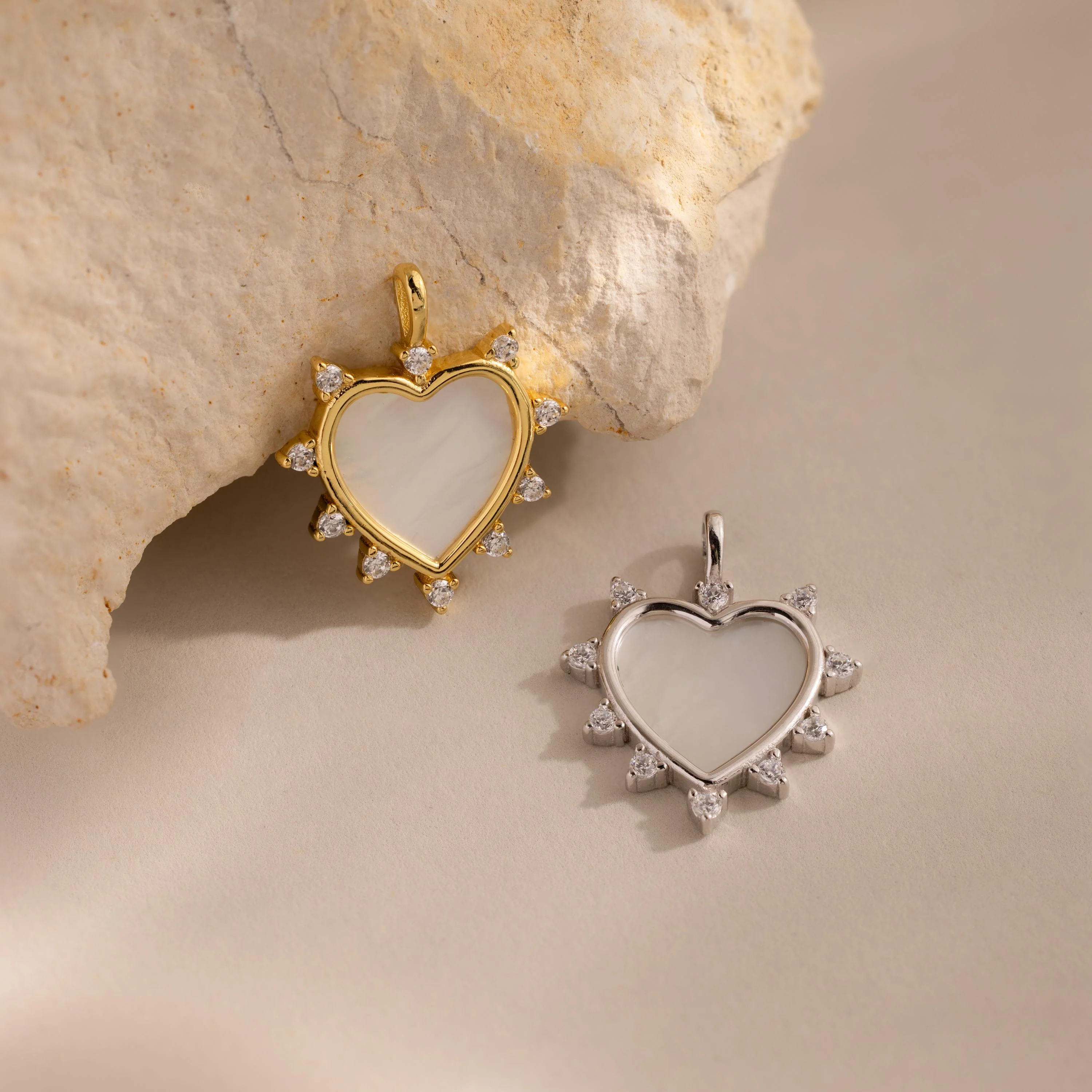 Pave Pearl Heart Charm - Image 4