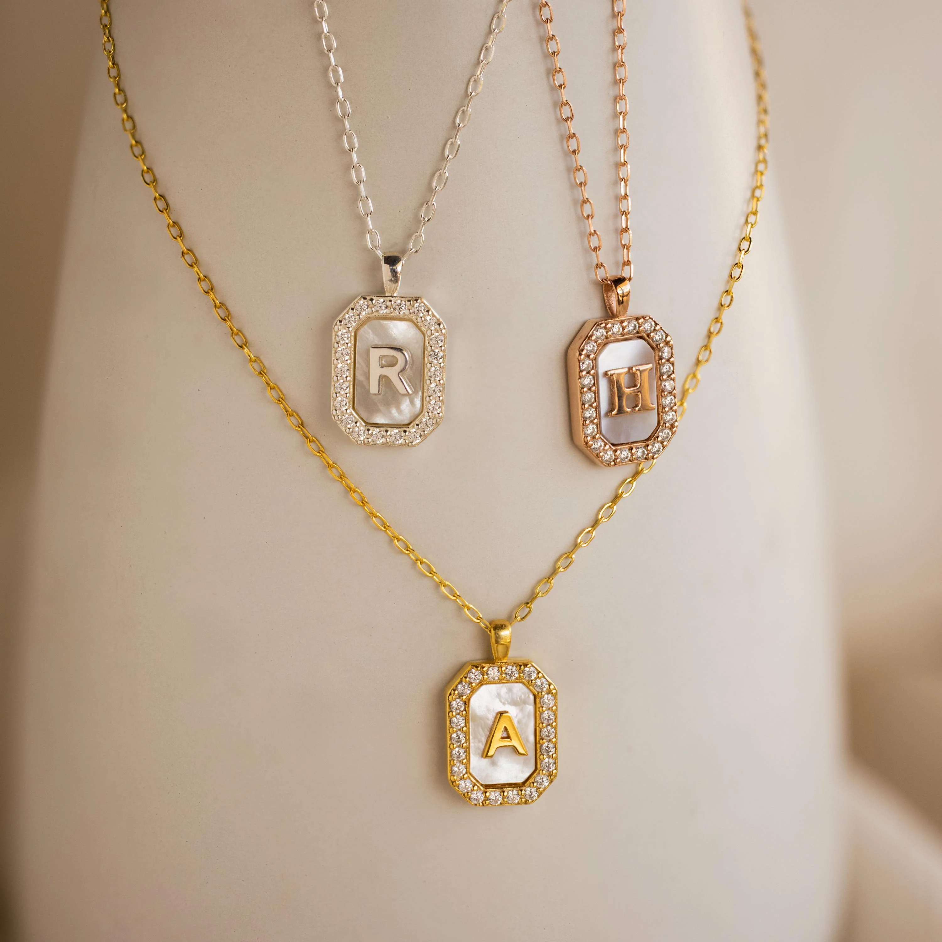 Pave Pearl Initial Necklace - Image 5