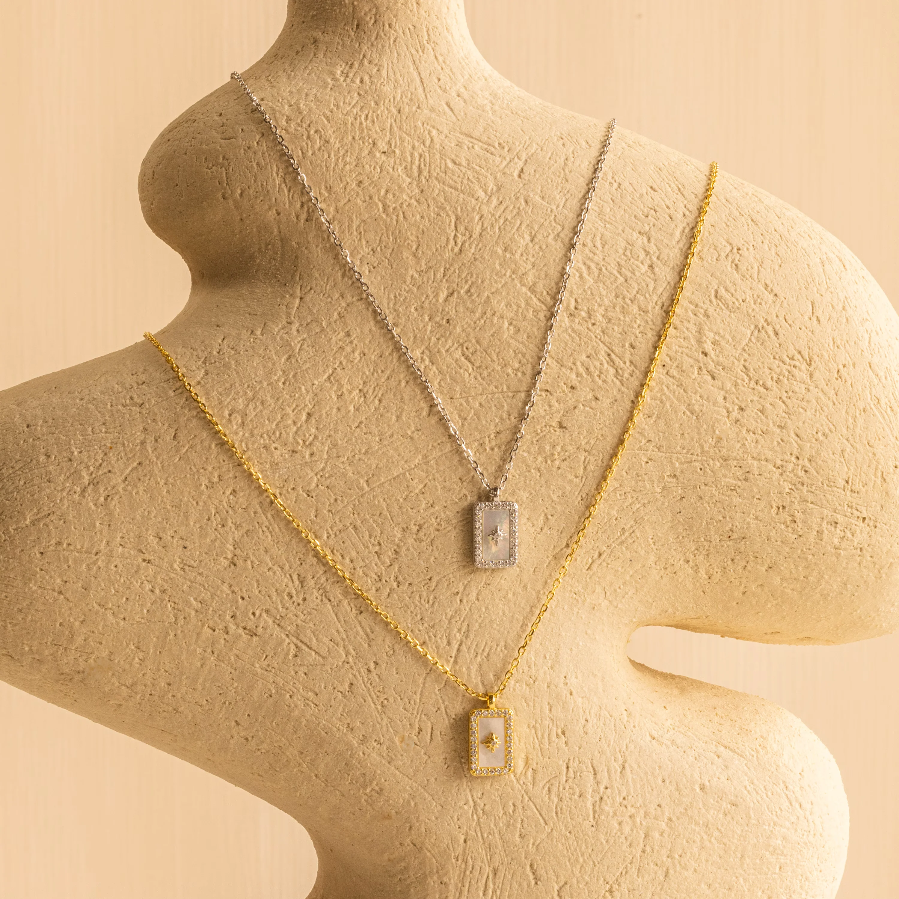 Pave Pearl North Star Necklace - Image 3