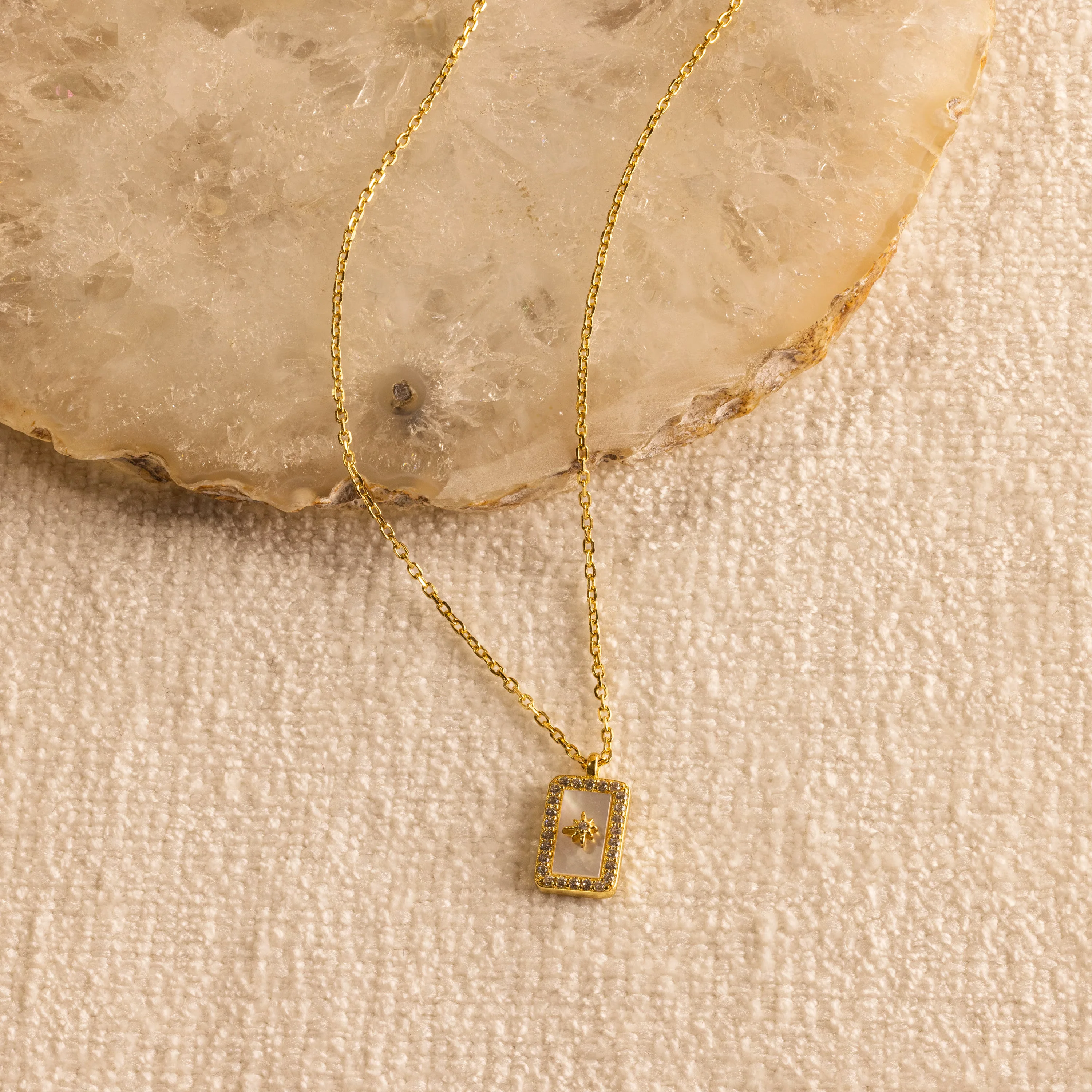 Pave Pearl North Star Necklace - Image 7