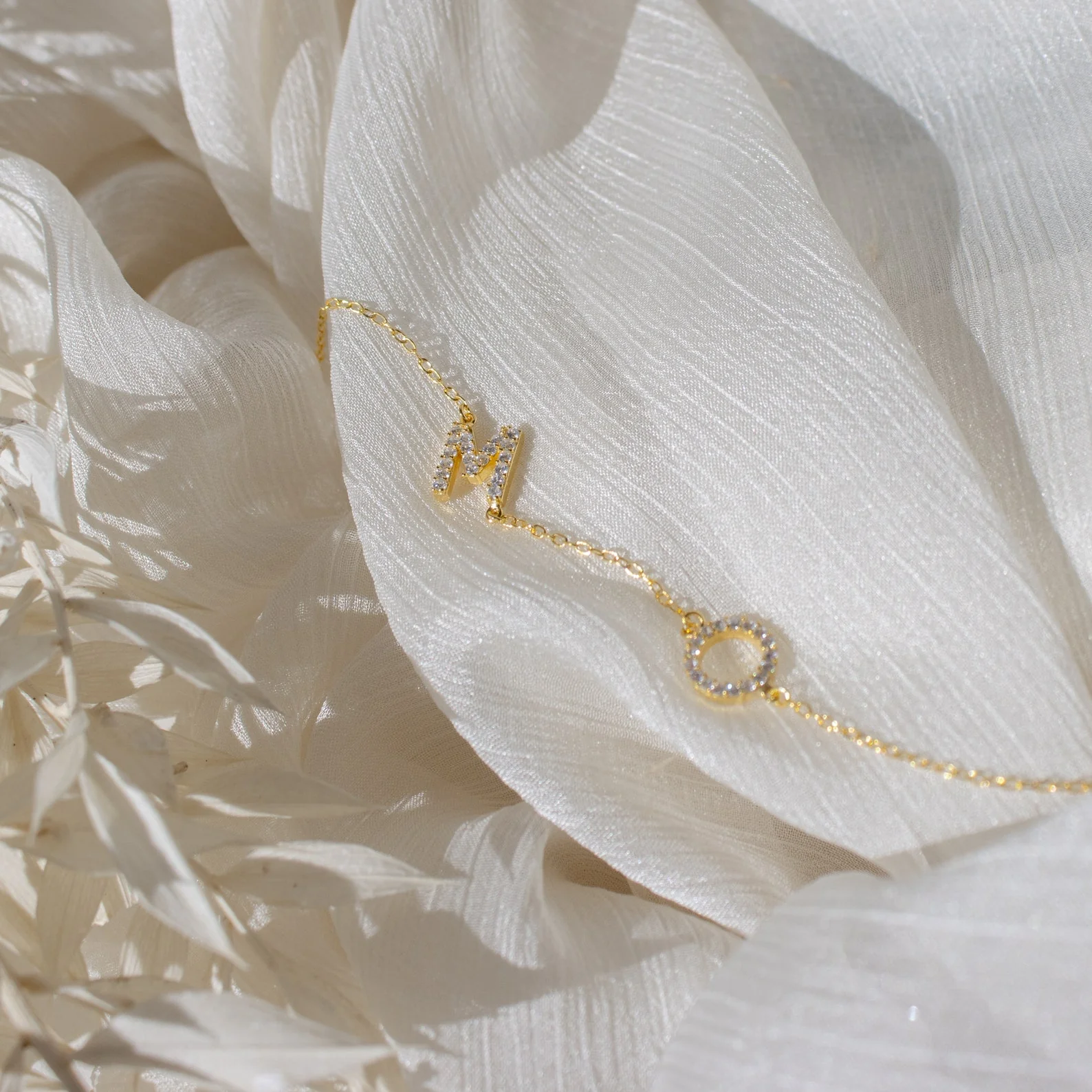Pave Sideways Initial Necklace - Image 6