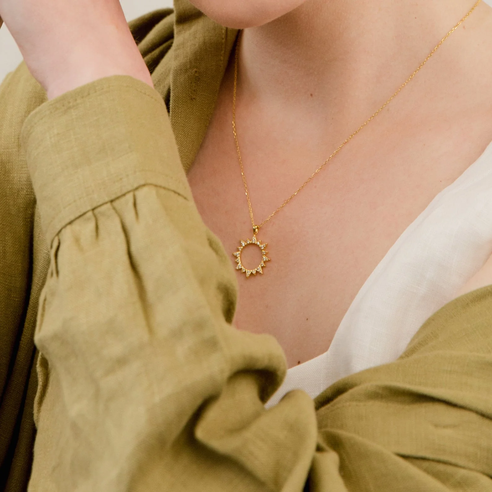 Pave Sun Necklace - Image 5