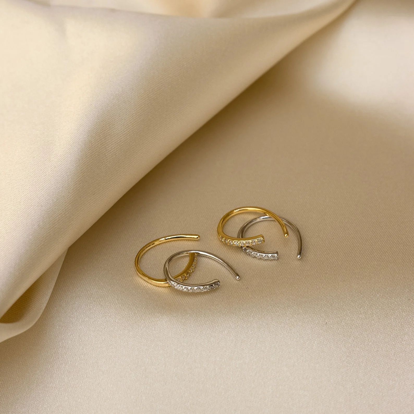 Pave Wire Diamond Hoops - Image 4