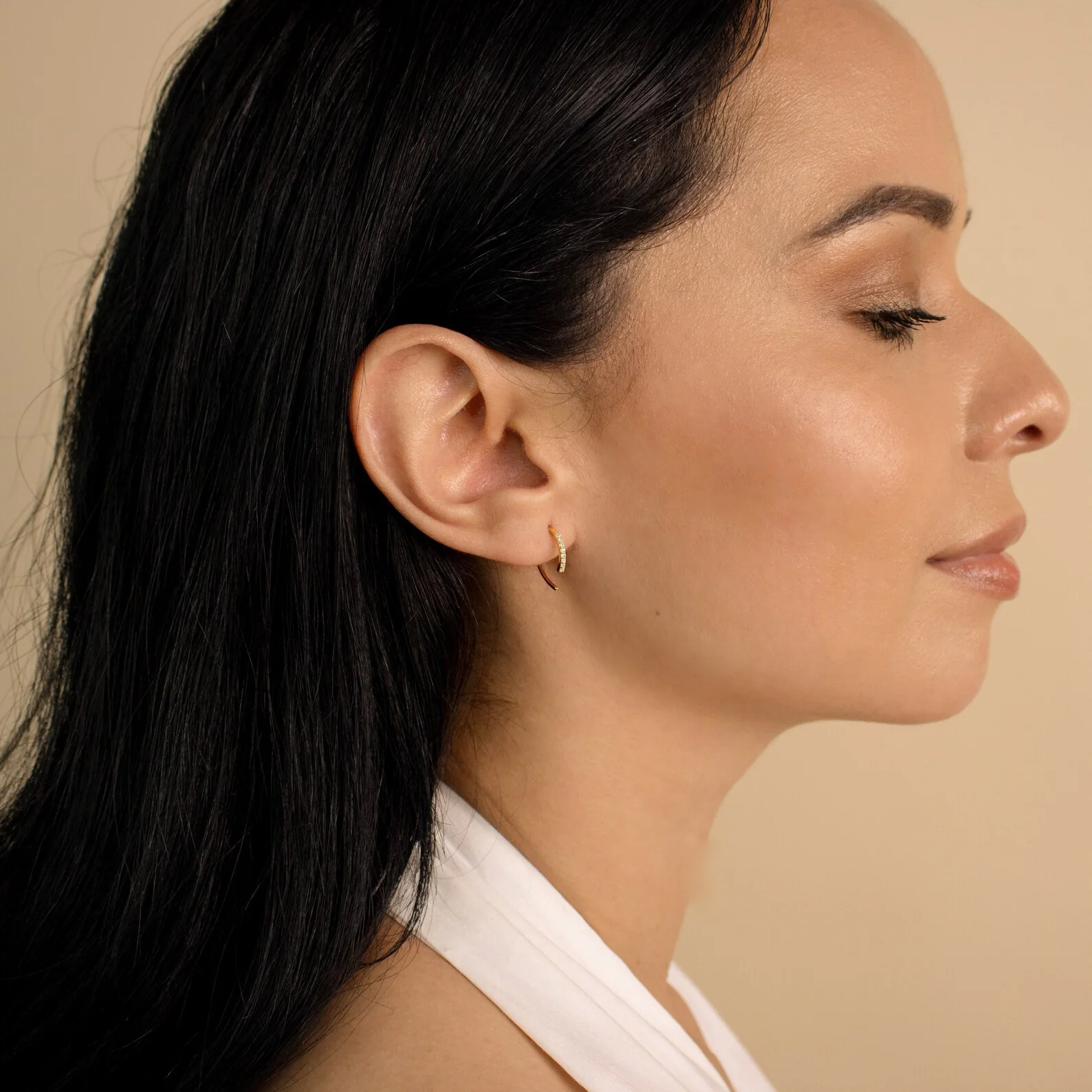 Pave Wire Diamond Hoops - Image 5