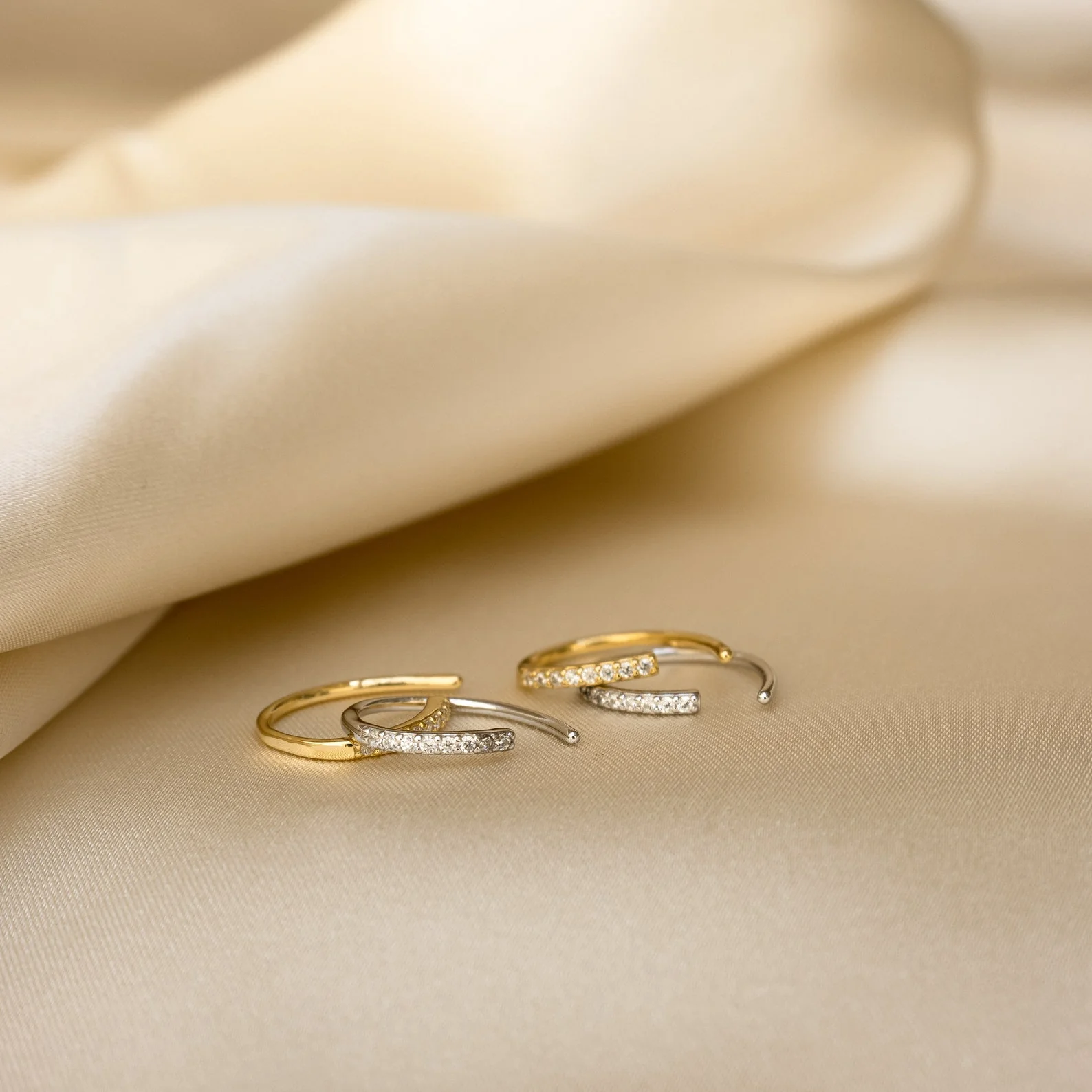 Pave Wire Diamond Hoops - Image 6